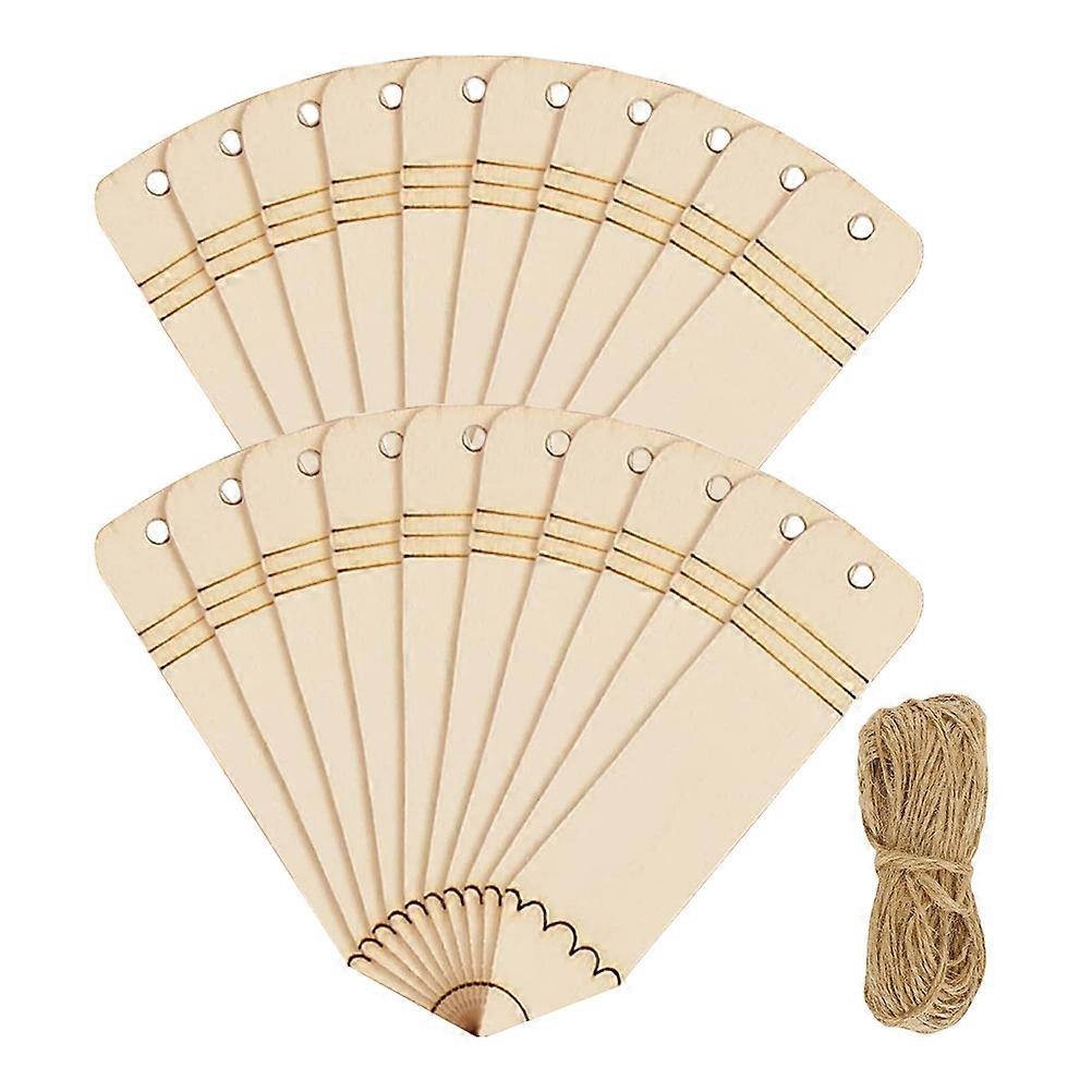 20pcs Wooden DIY Bookmarks, Unfinished Pencil Shaped Sturdy Blank Wood Markers for Crafting, Gift Tags, and Page Markers with Jute String