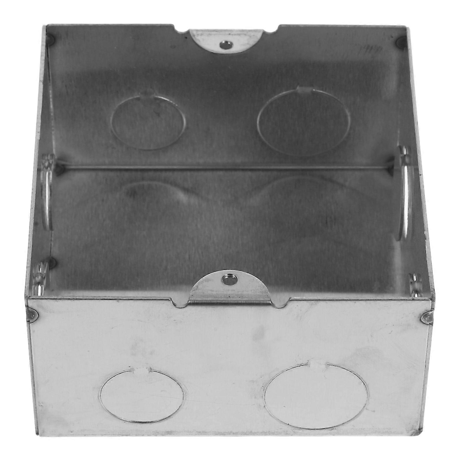 Metal Handy Utility Switch Box Stainless Steel Square Floor Socket Junction Box Interiors 3.9 3.9 2.2in 1Pack