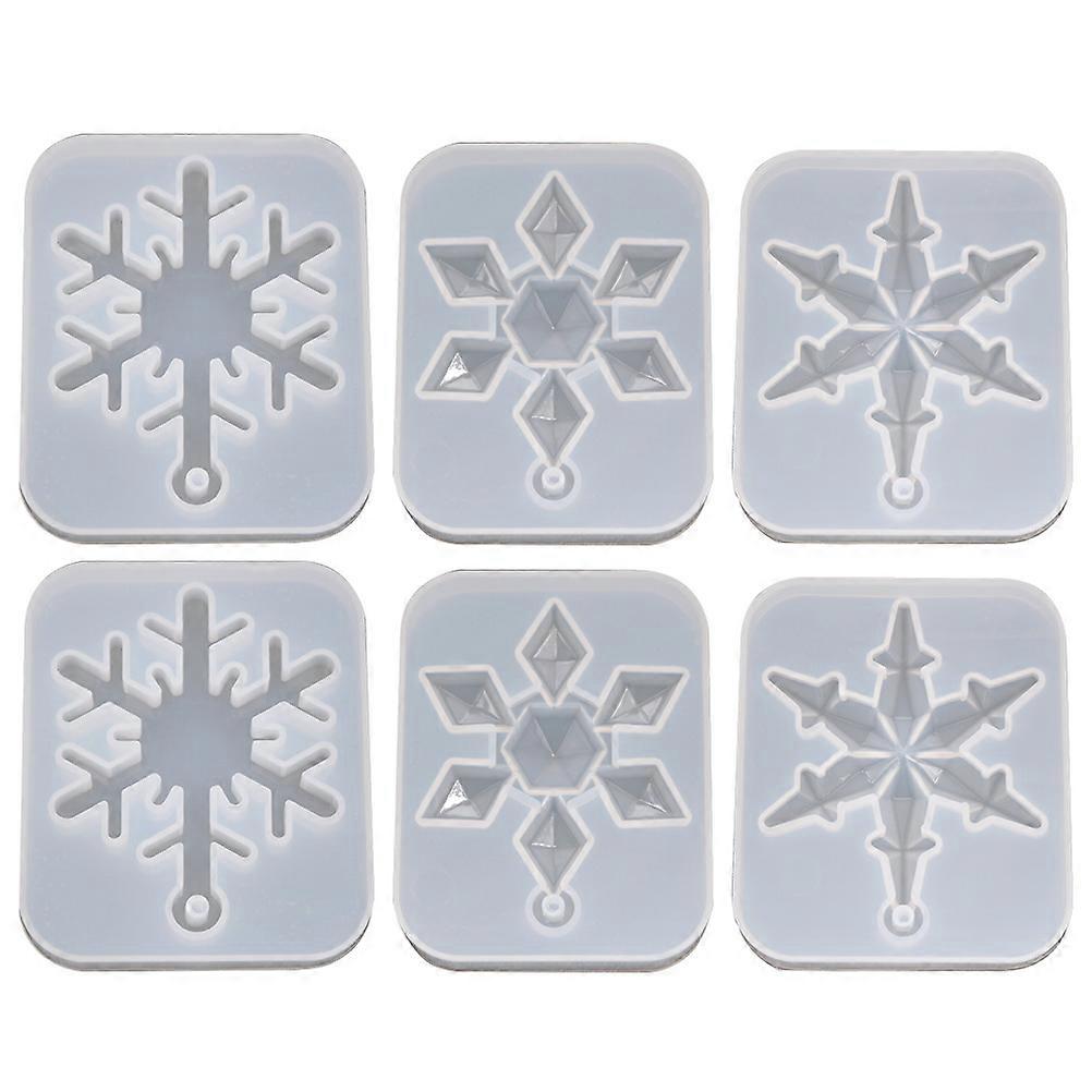 Diy Craft Mold Silicone Snowflake Molds For Making Crafts Mirror Surface 9.00X8.00X1.00Cm 6Pcs