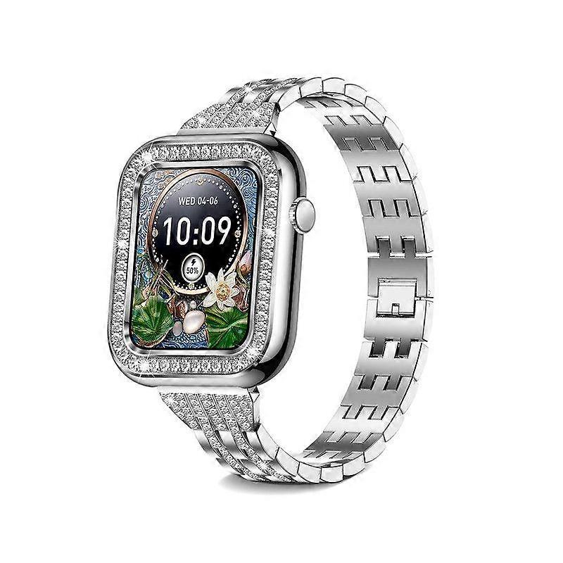 Smartwatch 1.57'' Women Bluetooth Call  with Female Function Sleep IP67 Waterproof Silver