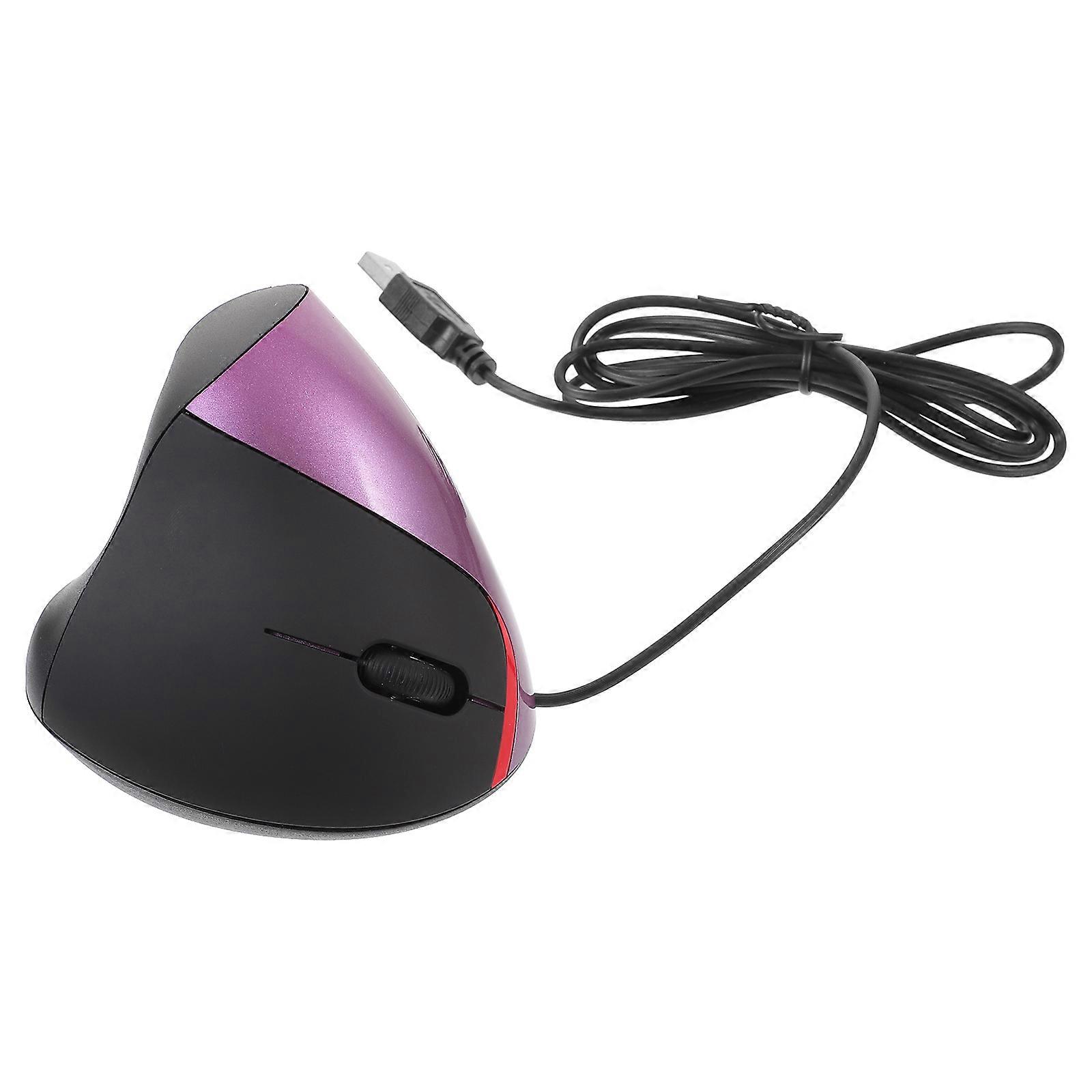 Small Vertical Mouse Usb Wired Daily Use Purple 10.00X8.50X7.60CM Ergonomic Design 5-Button 1Pack