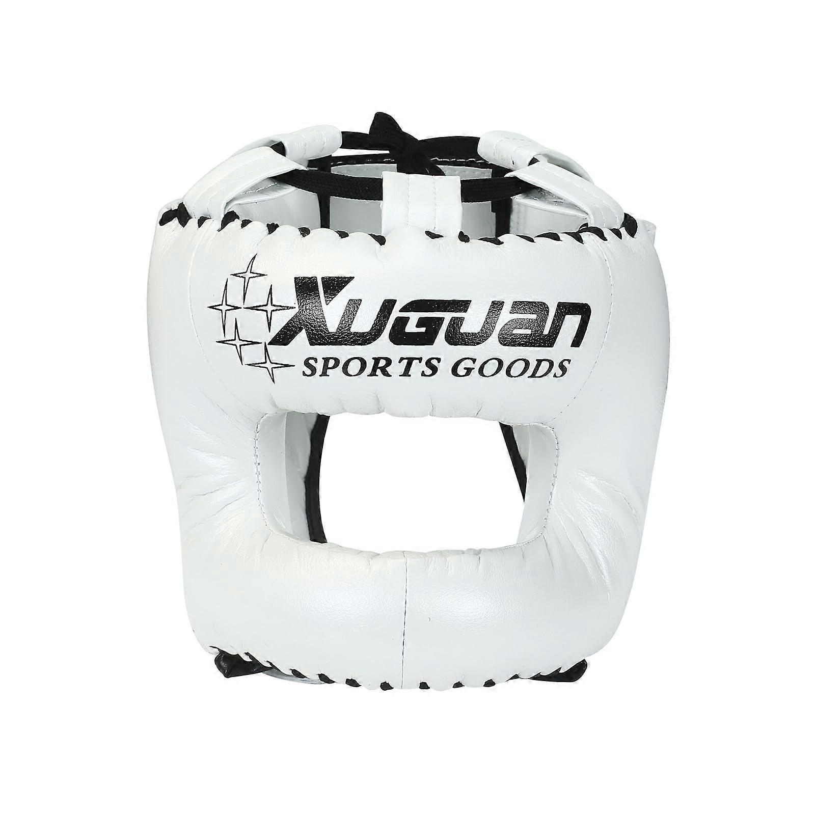 Boxing Helmet for Sparring, Adjustable Size for Boxing, Muay White