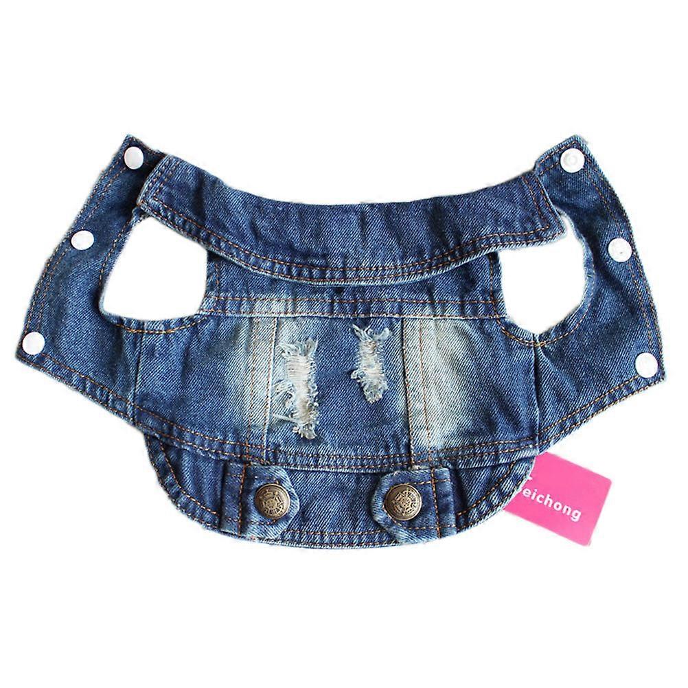 Pet Coat Medium Dog Denim Vests for Outdoor Walks Spring Summer Autumn 1Pack