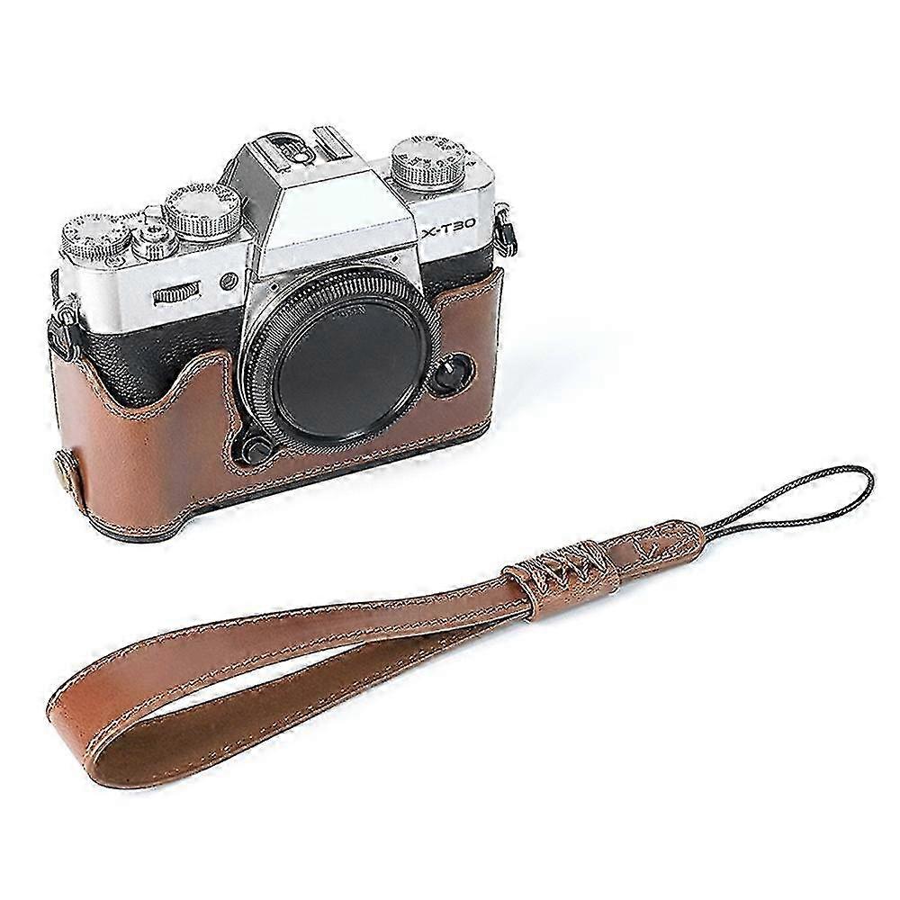 Leather Camera Case Bottom Half-Body Protective Cover Suitable for Fuji XT10, XT20, XT30, and XT30 II Models