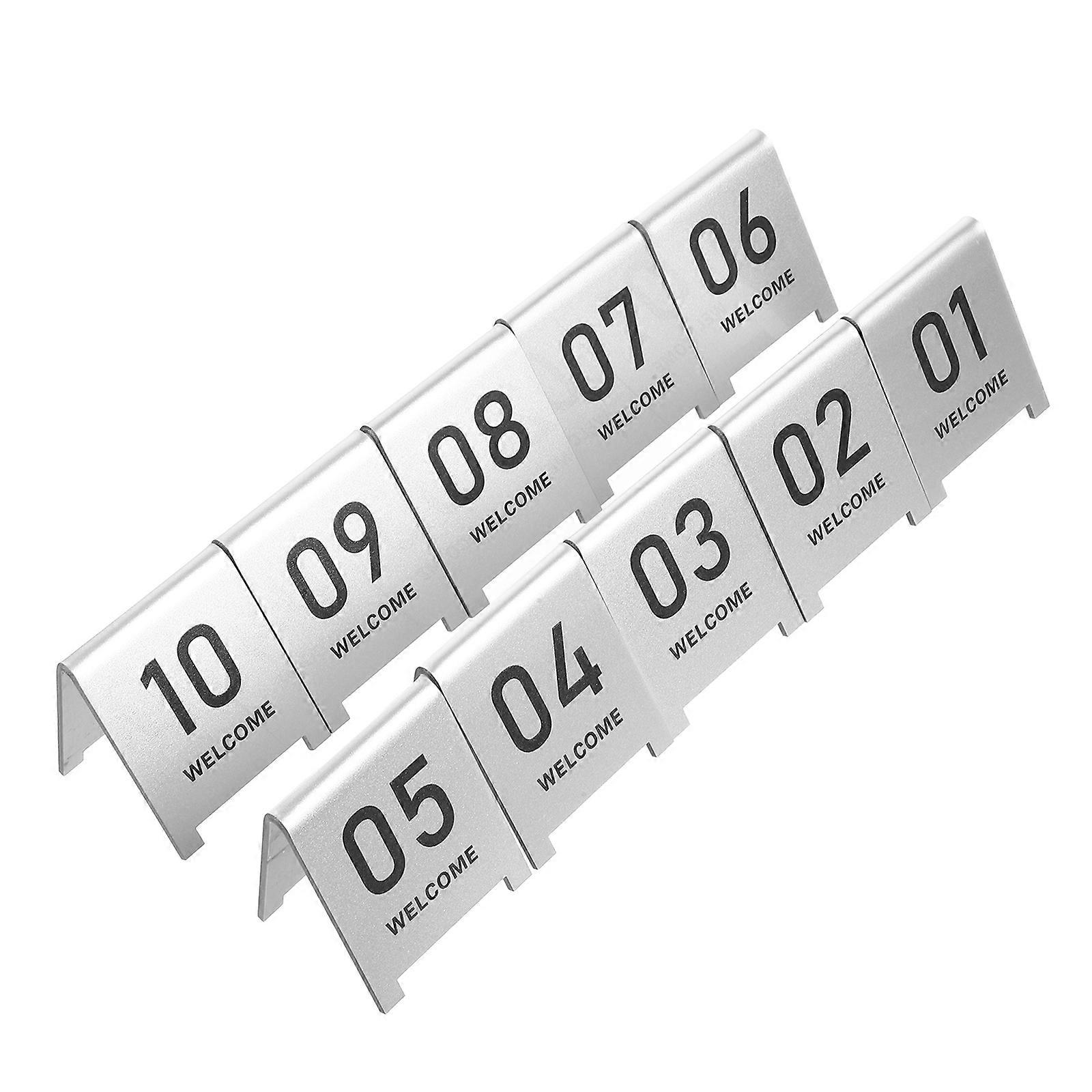 Table Reserved Signs Acrylic Number Markers Seat V-Shaped Simple Style For Anniversary 10Pcs