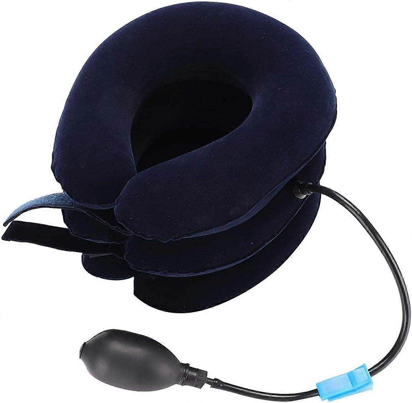 Neck Protection Collar Brace Breathable Neck Stretching Devices Traction Bandage Spine Alignment Average Blue
