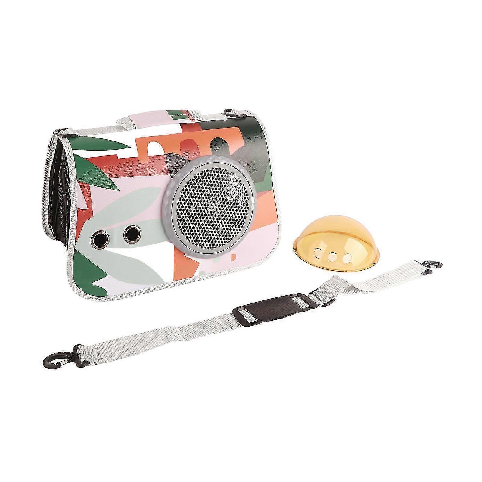 Portable Breathable Cat Carrier Bag with Ergonomic Handle and Shoulder Strap in Camouflage Design