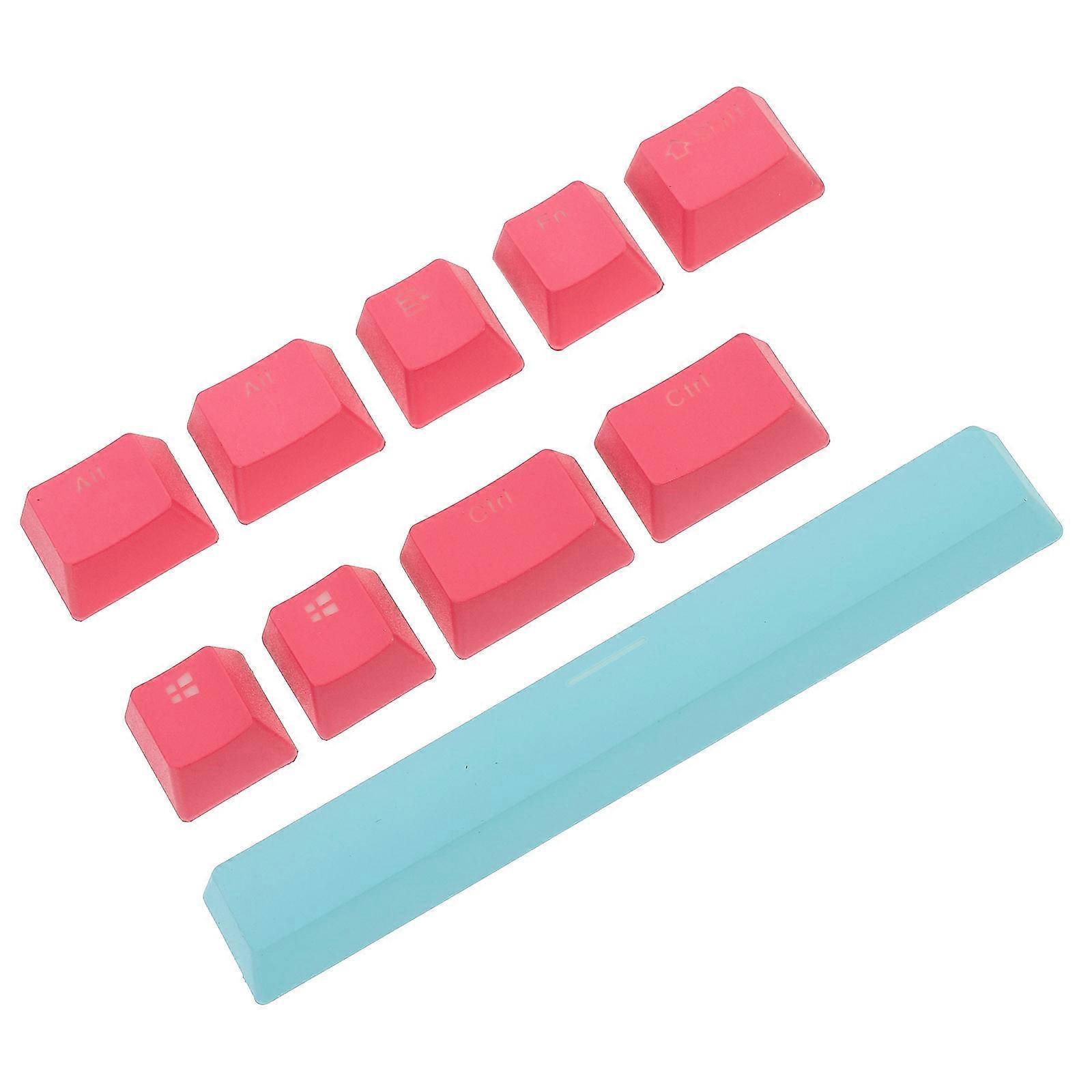 Keycap Sets Translucent Keyboard Caps Double Colors Keycaps Mechanical Keyboard Replacement Pink Square 8Pcs