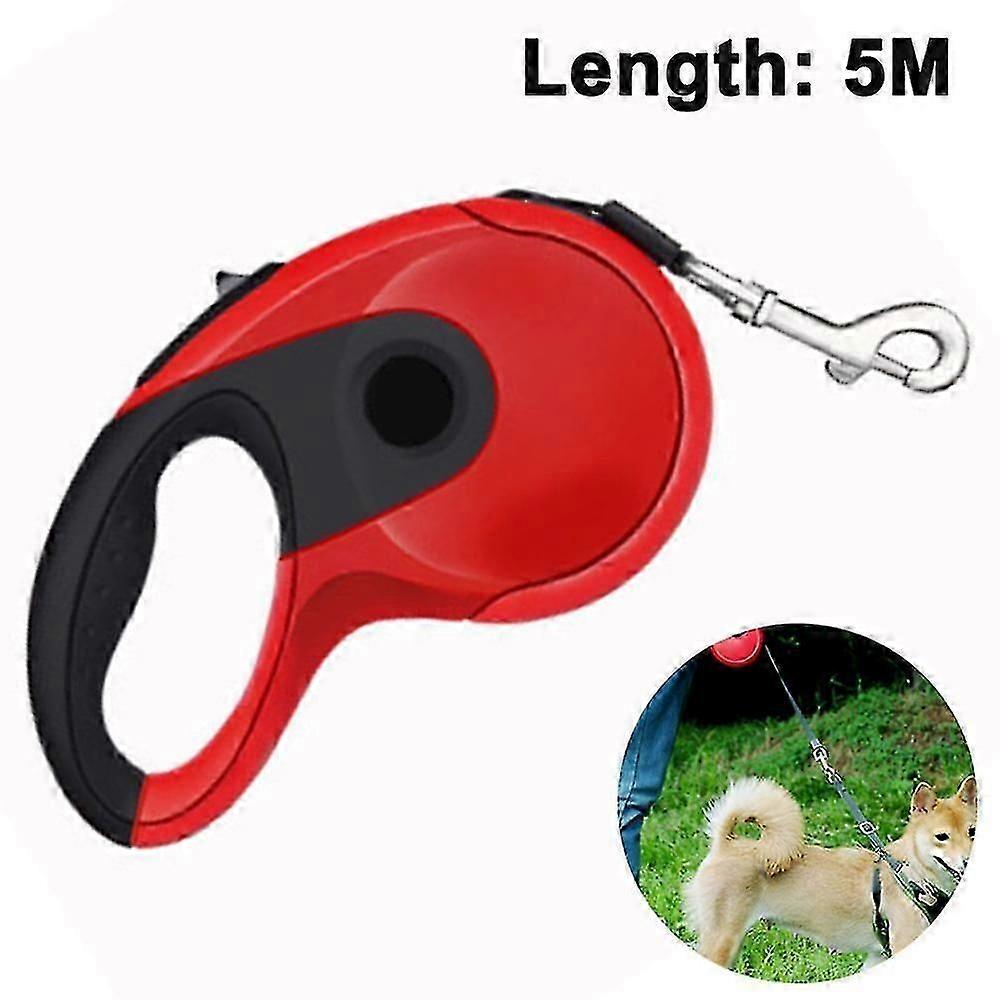 Classic 5m Retractable Dog Leash(red)