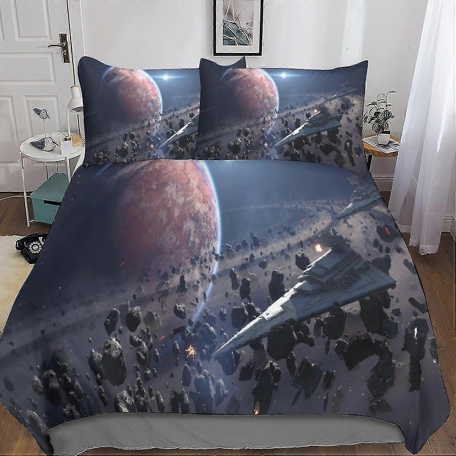 3D Bedding Set Soft Microfiber Comforter Cover for Kids and Teens 3-Piece Quilt Cover with Hidden Zipper