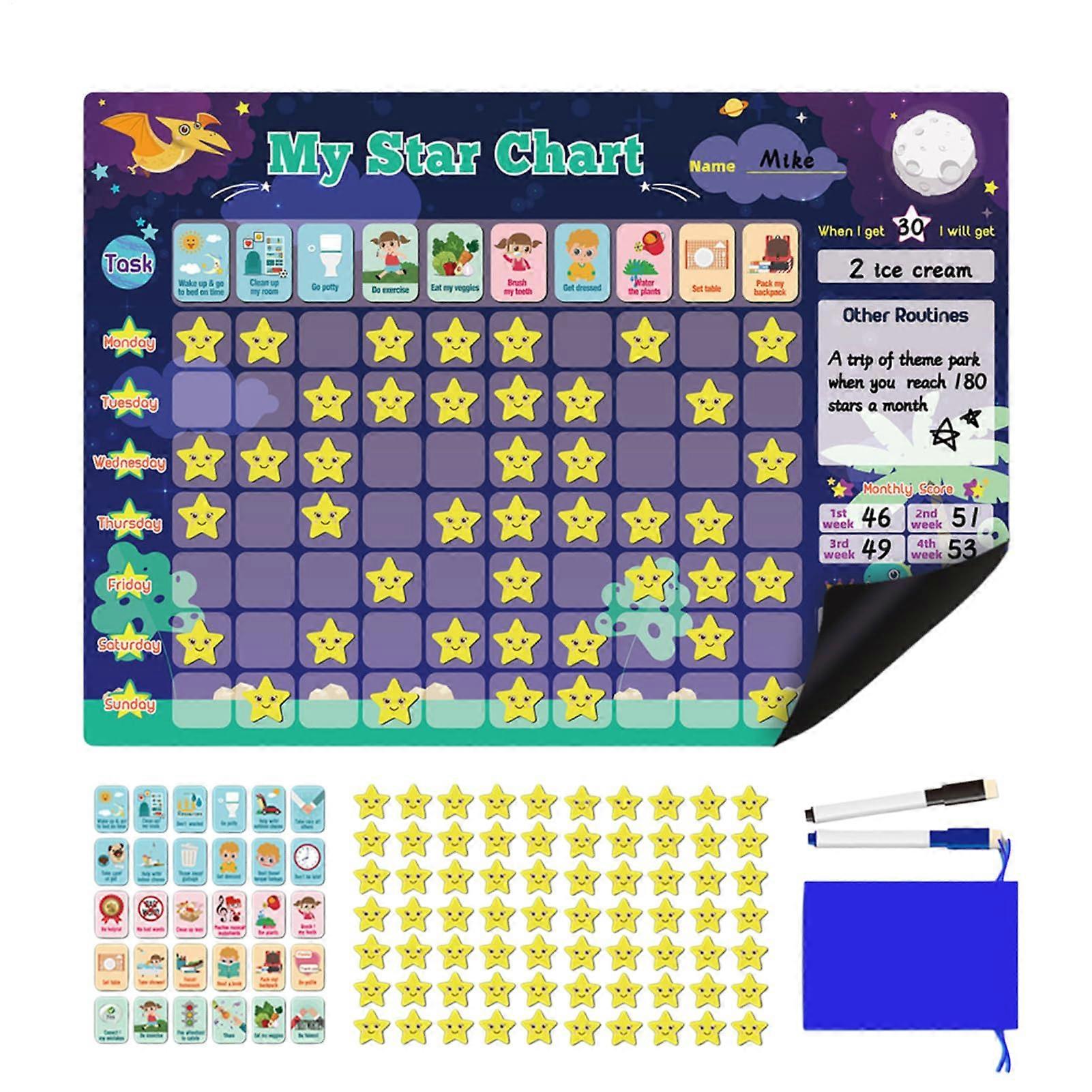 Fridge Chore, Kids Checklist, Colorful Weekly Behavior Board Magnetic Reward System