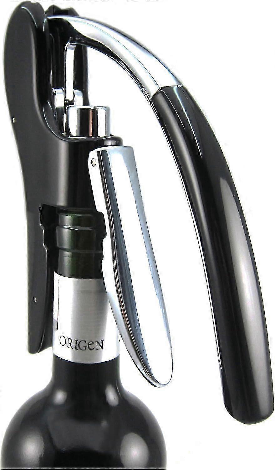 Professional Zinc Alloy Corkscrew, High Quality Lever with Foil Cutter and Bottle Opener, Server Tool Black, 14*7.5cm
