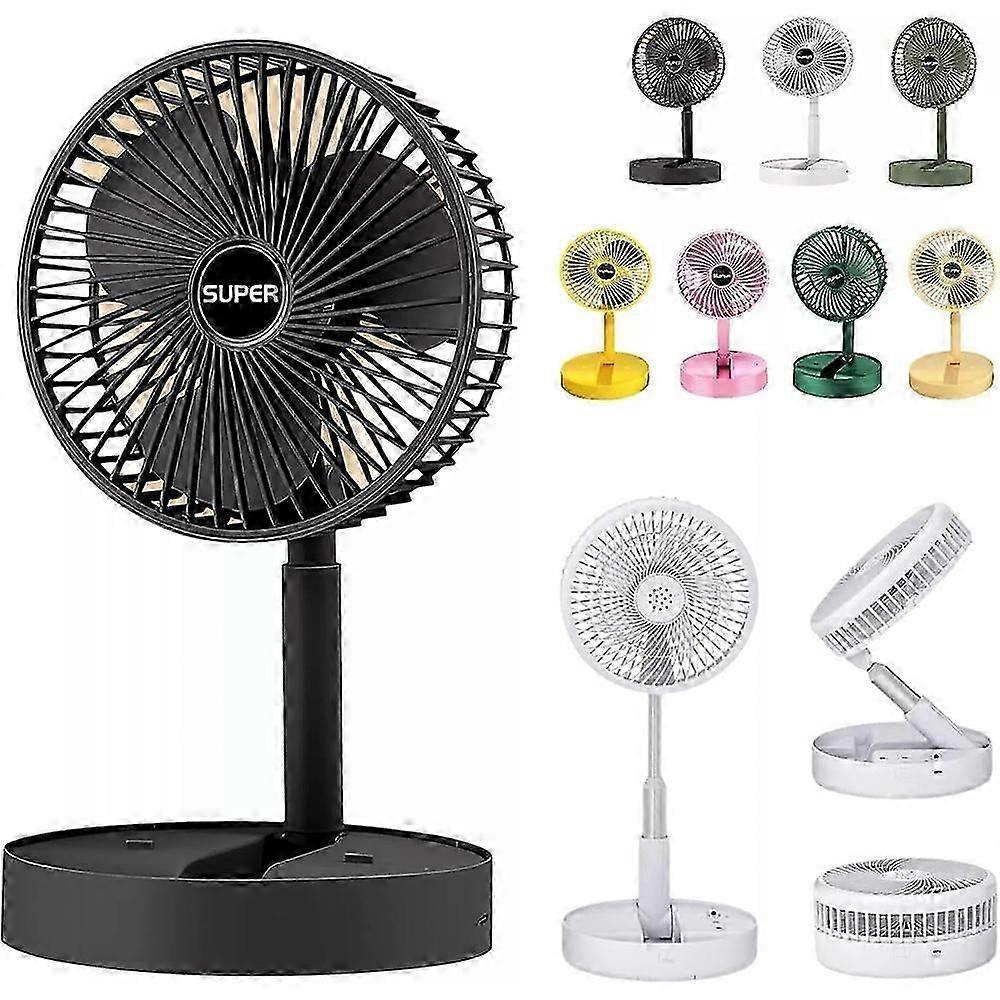 Telescopic Folding Fan - 2024 New Portable USB Rechargeable Collapsible Desk Fan 360 Degree Rotation Cooler for Home