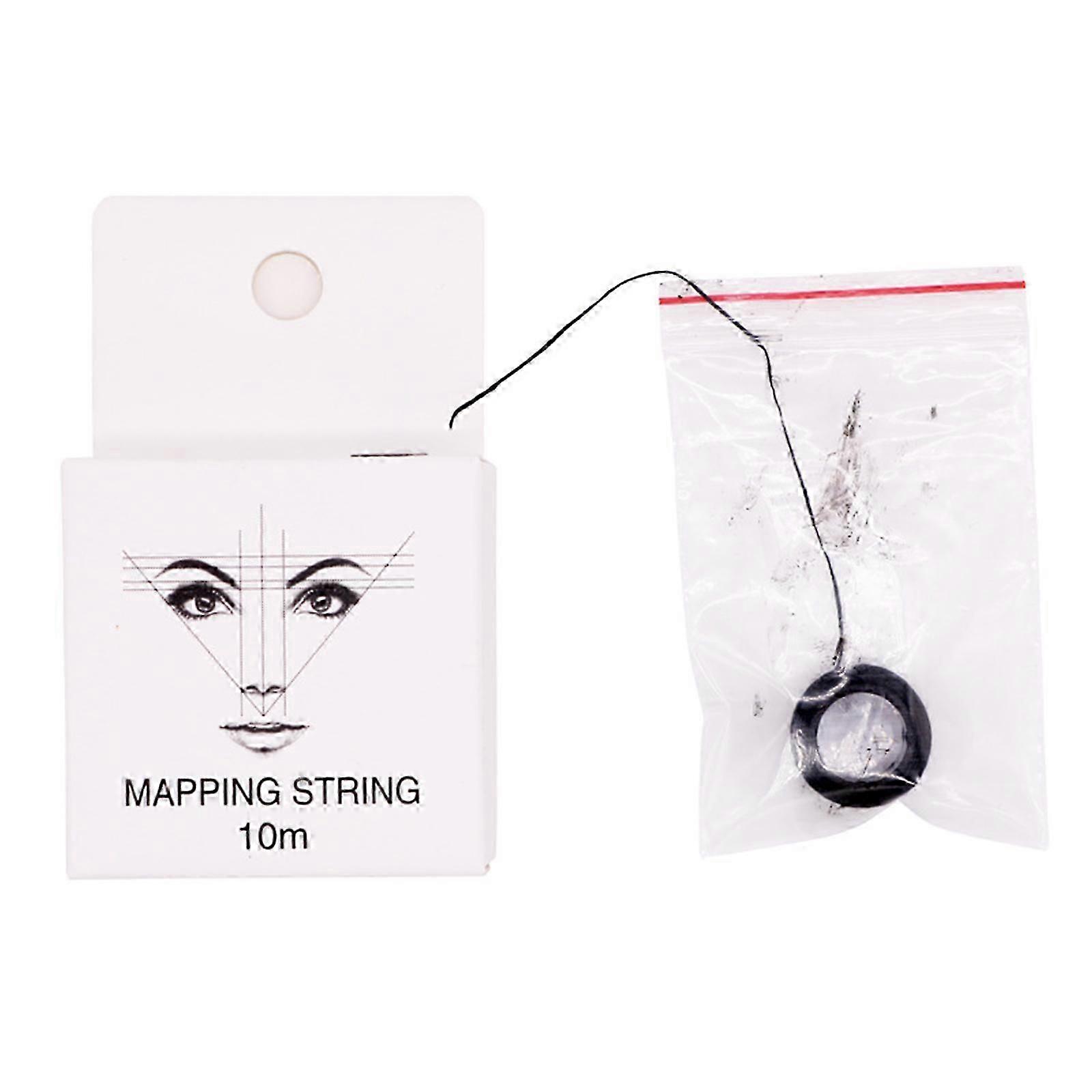 10m Eyebrow Mapping String,pre-inked Black White Eyebrow Thread For Microblading, Measuring Tool For Marking Symmetrical Eyebrows