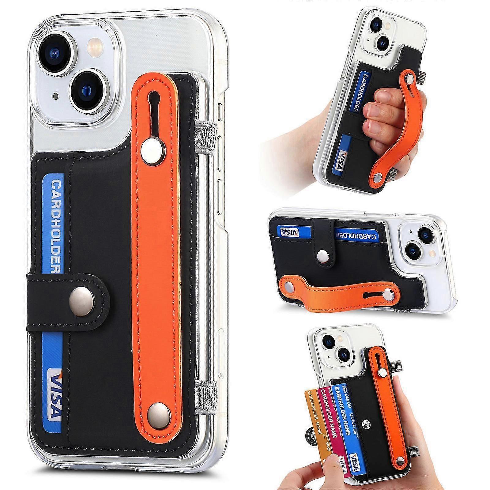 iPhone 15 Pro Max/ 15 Ultra Cüzdan Kılıfı için, Kart Tutuculu, İtme Kartları için Yuva, PU Deri Kickstand Kart Yuvaları Parmak Yüzük Arka Kapak