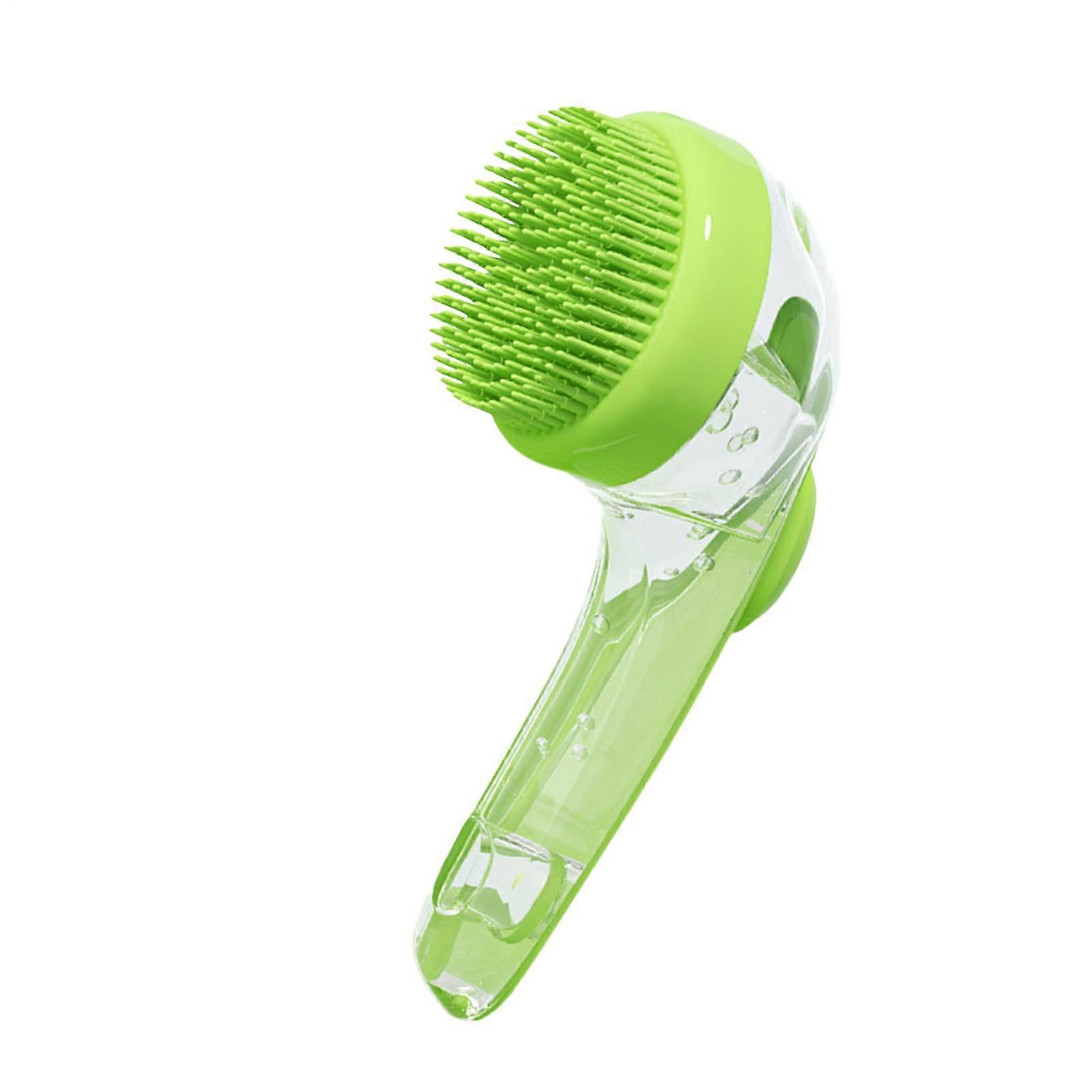 Dog Washing Brush with Scrubber, Soap Dispenser, Long Handle for Shower