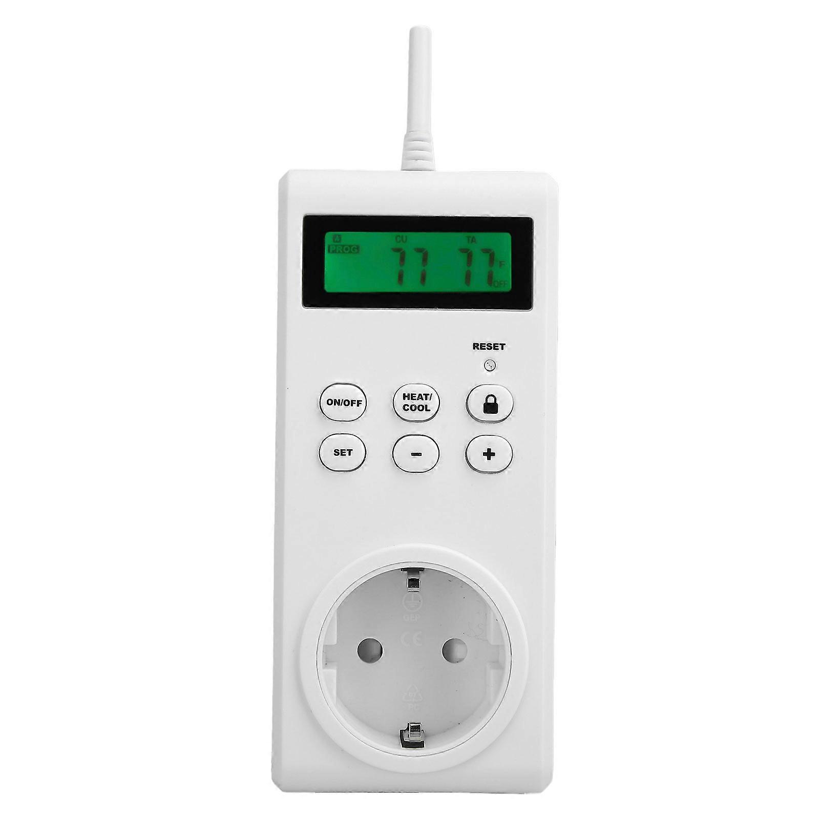 TS-3000 Temperature Controller LCD Thermostat with Wireless Socket for Room Cooling Heating