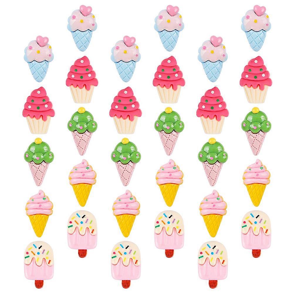 Ice Cream Shape Pushpins 30pcs Cute Thumbtacks for Photos, Maps & Bulletin Boards Easy to Use for Office & Home Decoration