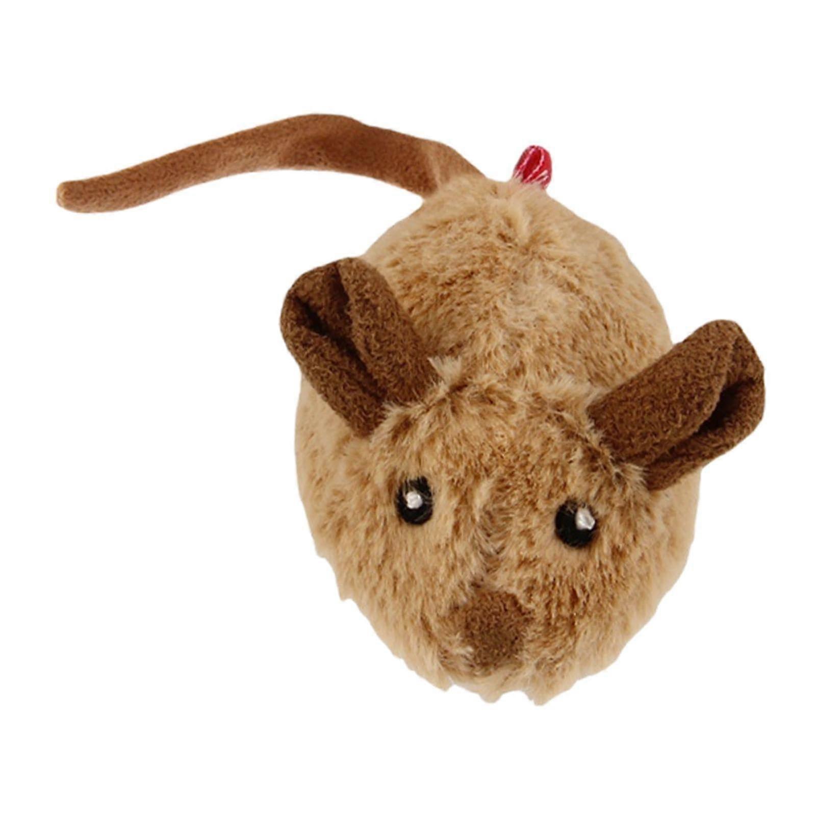 Automatic moving mouse, interactive cat toy, kitten, selfplay, exercise, kitten, home, intelligent obstacle avoidance, brown