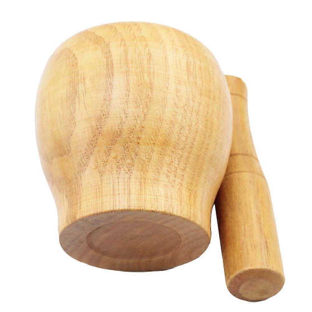 Grinder For Spices Wooden Pestle Muddler Home Kitchen Gadget Cylindrical Shape Wood Material 1Set