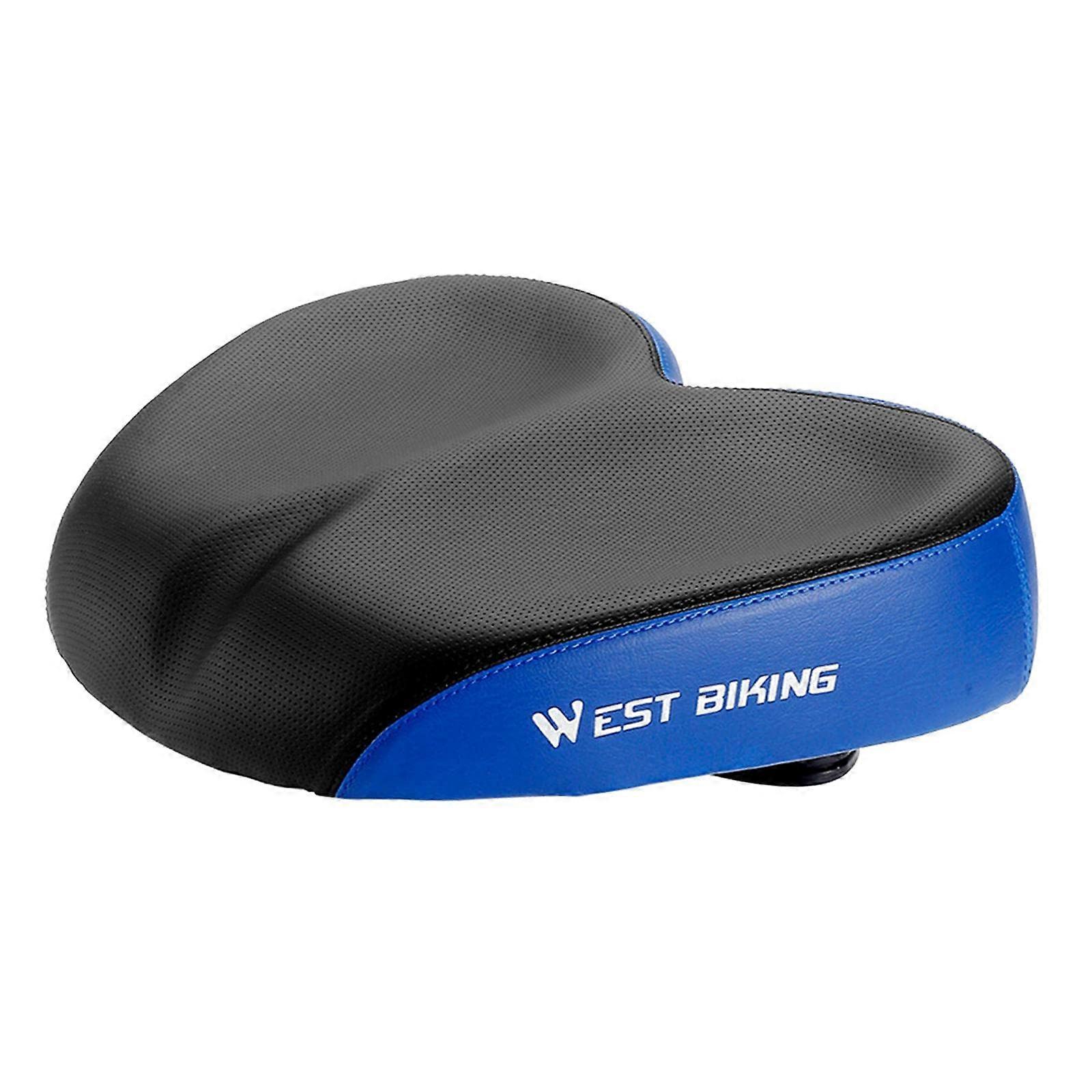 Bicycle saddle, soft cushion, widen, thicken, mountain biking, black blue