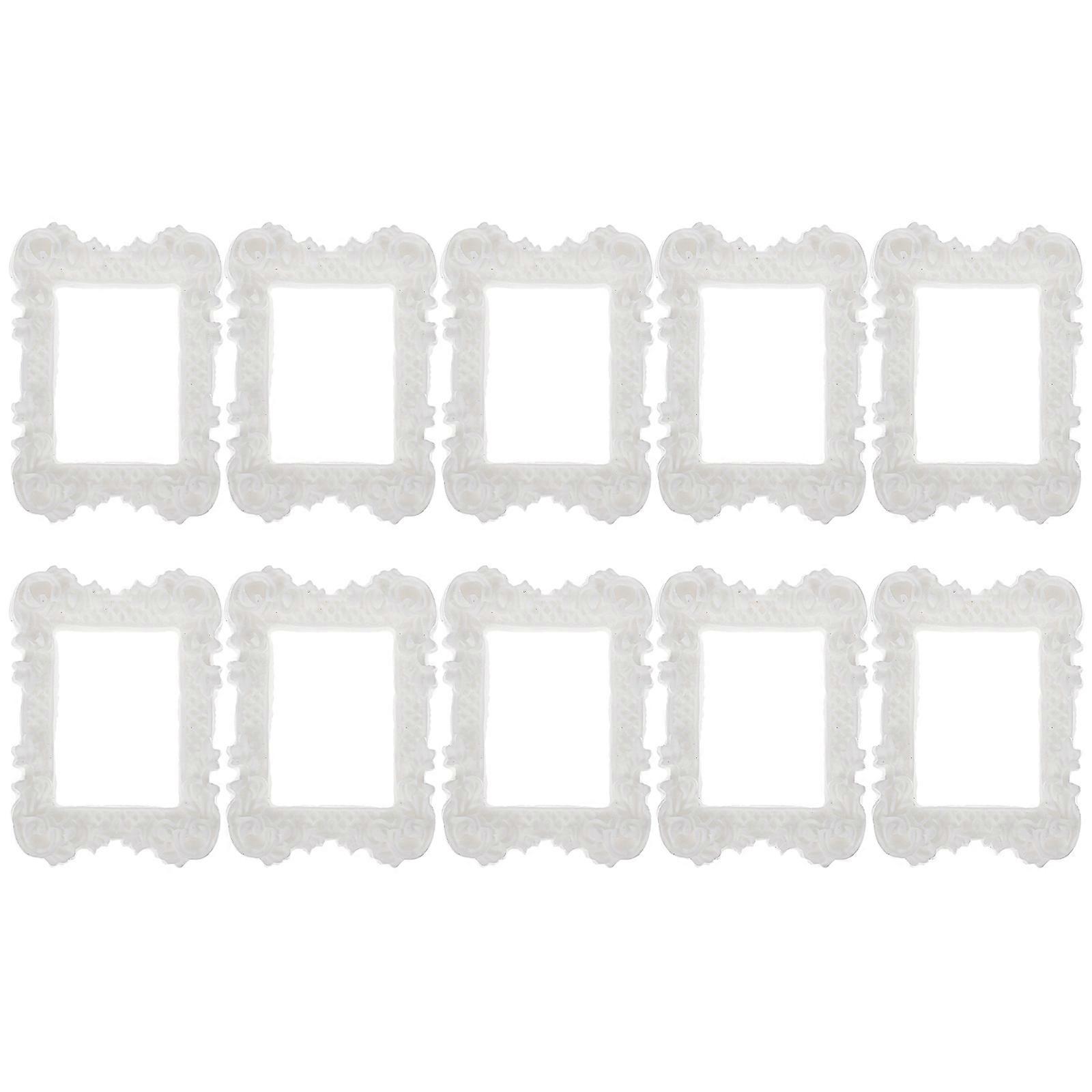 Resin Photo Frame Charm Miniature Resin Photo Frames Charms for DIY Projects Scrapbook Decoration 5X3.6X1.7CM 10Set