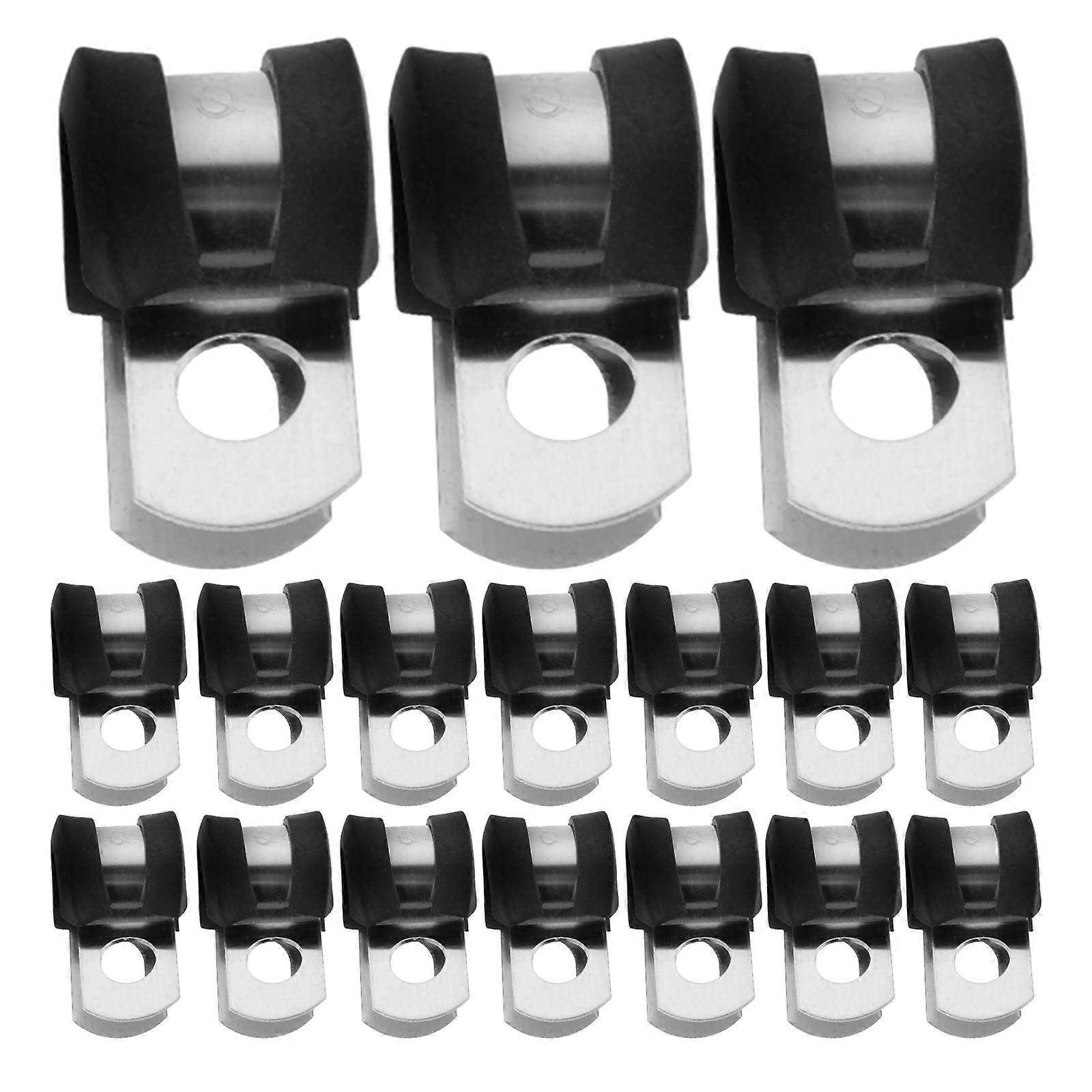 Wire Clamps U-Shaped Daily Usage Black 2.50X1.50X1.00CM 20Pack