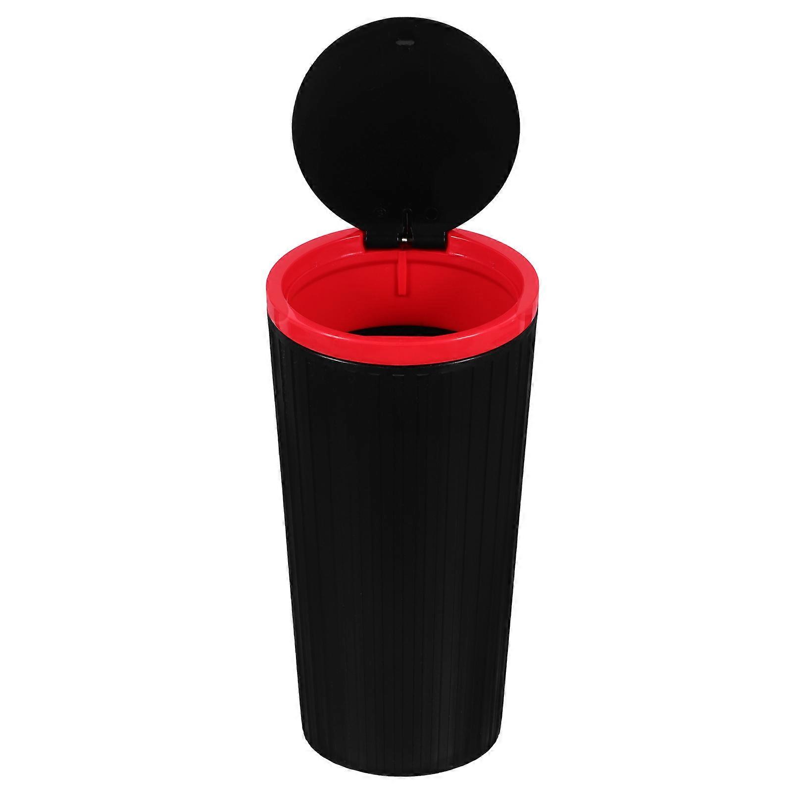 Auto Garbage Can Car Interior Trash Bin Round Shape Simple Style ABS Material 2Pack