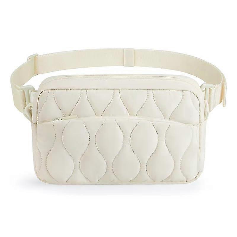 Quilted Waist Bag 150 Cm Strap Adjustable Belt 23 X 15 X 4 Cm Brown