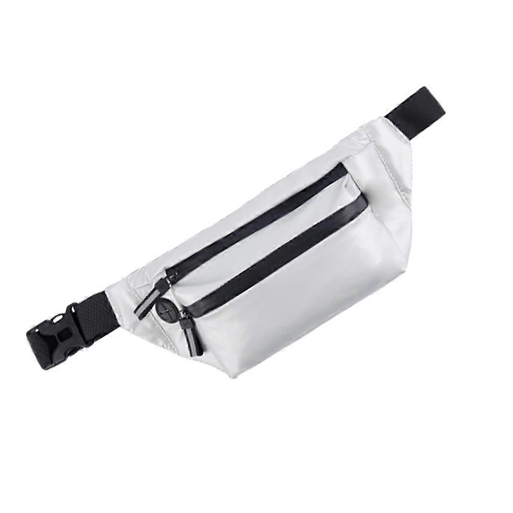 Men Chest Bag Waterproof Messenger Bag for Concerts Shopping Silver 32 x 15 x 2 cm Large Capacity Multipurpose Usage 1Pack