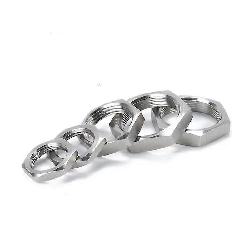 Female Thread Hex Lock Nut Pipe Fitting 304 Stainless Steel, 4 Inch Thin Type, Sizes 1/8 to 4 Inch