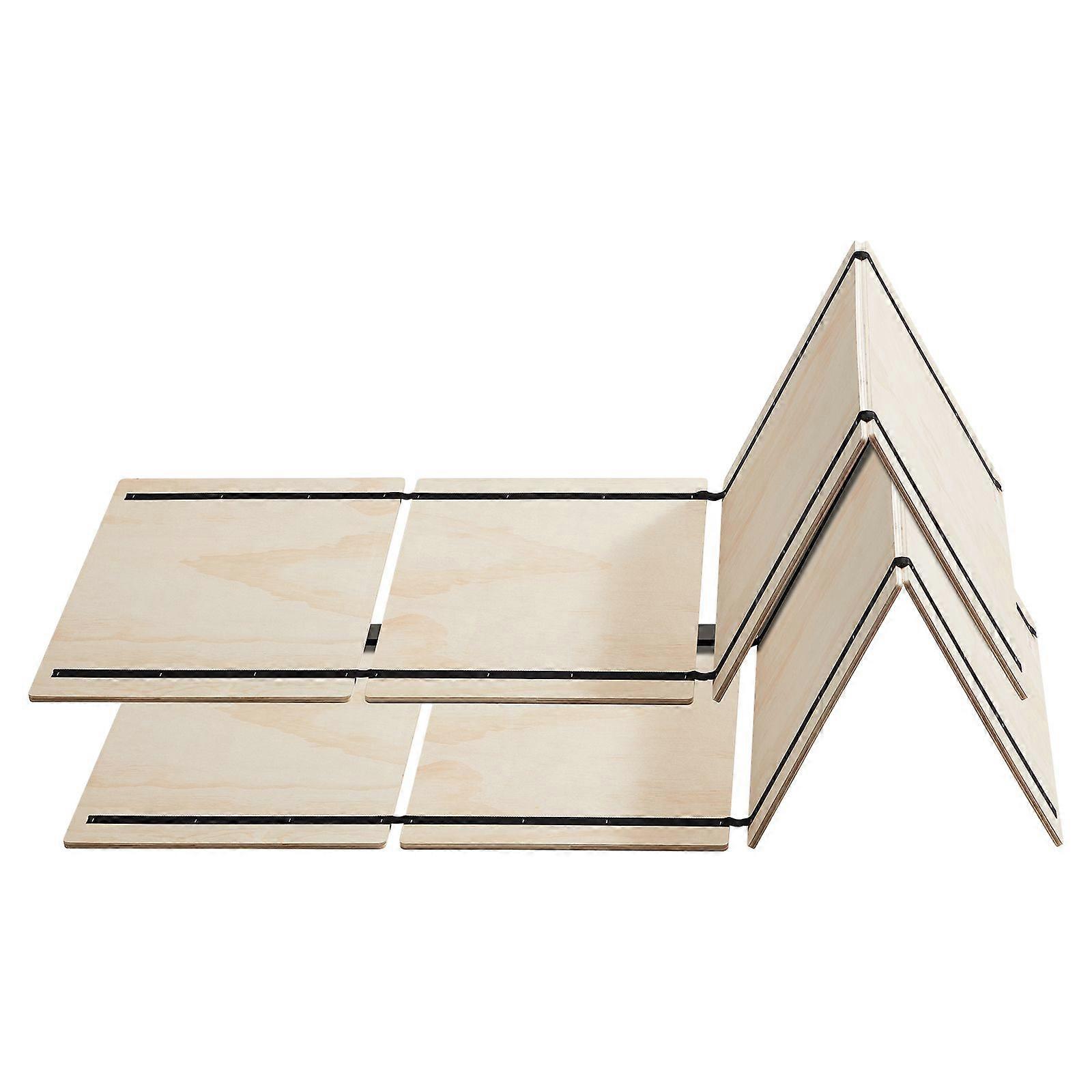 Full Size Bunkie Board, 10 mm Foldable Bed Board Slats with Connection, Wooden Mattress Support, 8 Piece, Burlywood