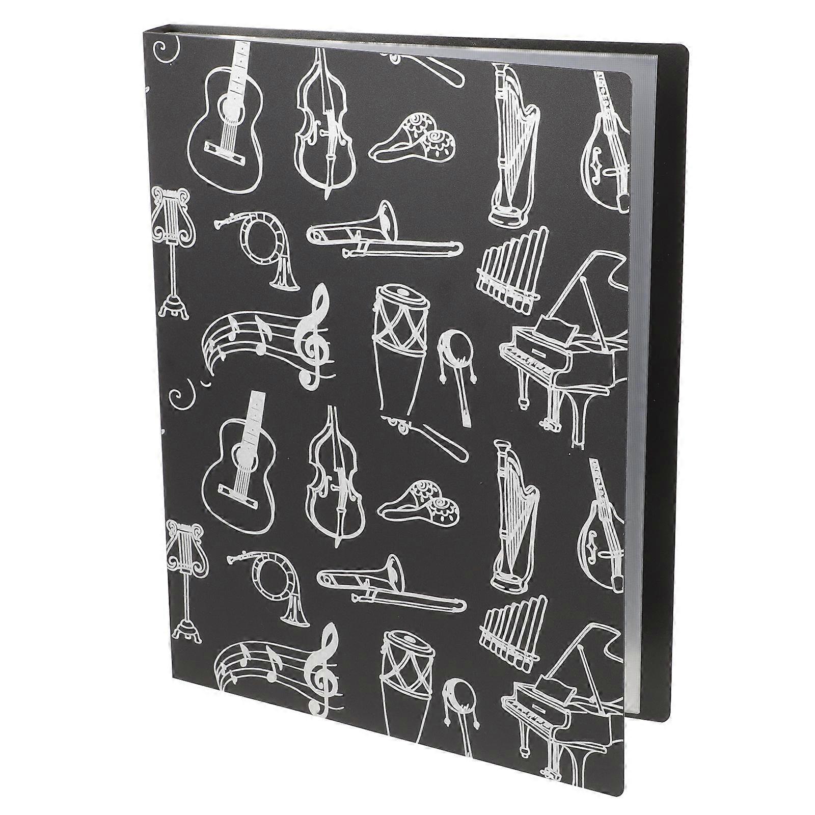 A4 Size Paper Folder Black Plastic File Paper Storage Folder Versatile Use Design for Music Score