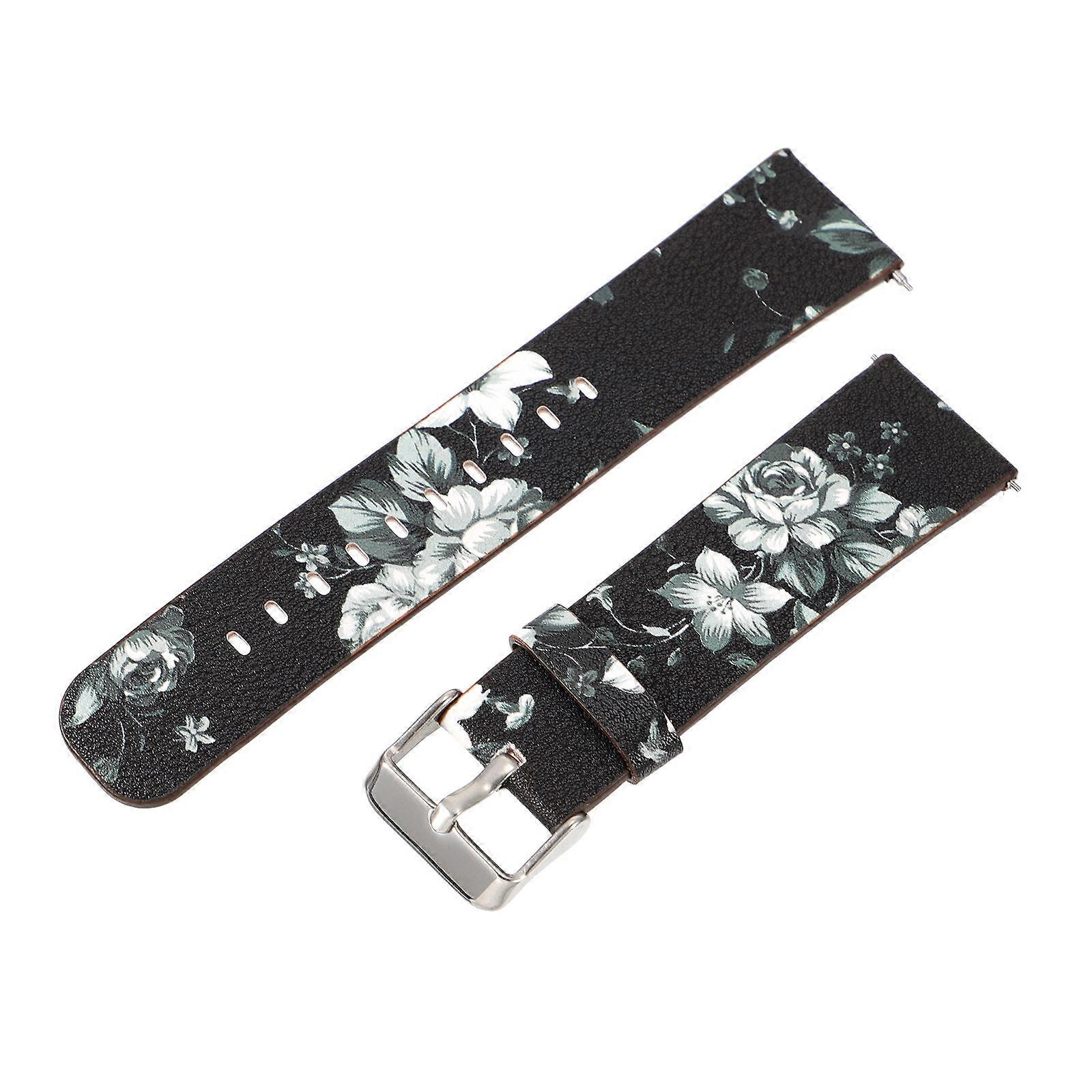 PU Floral Watch Band Replacement Strap for Ethnic Style Wristband – Comfortable & Flexible Design for Office, Gym, Travel