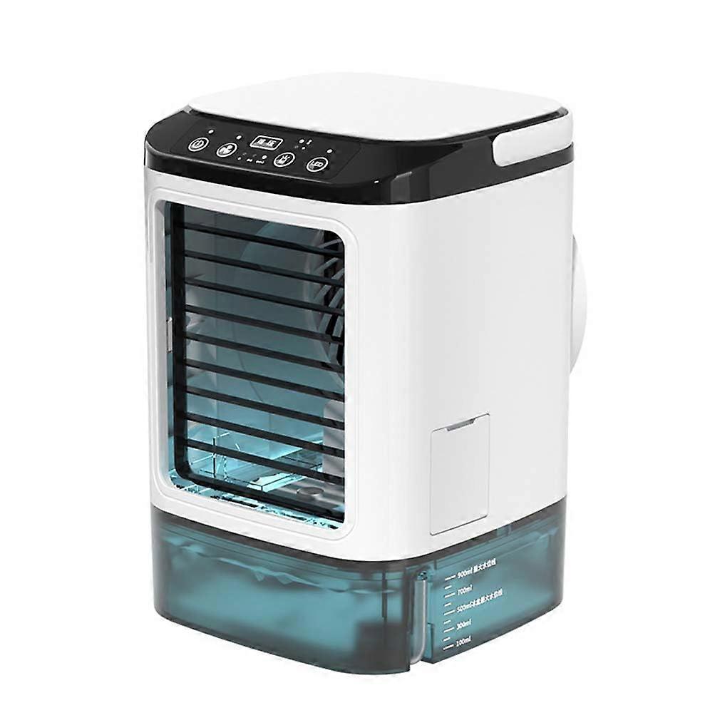 4-in-1 Mini Portable Air Conditioner with 900ml Water Tank, 3 Speed Settings, and 7 Color Night Light for Home Office