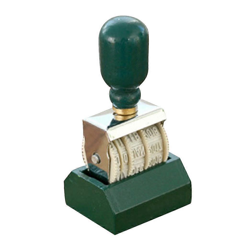 Stampers For Office Date Marking Tool Knob Shape For Scrapbooking 9.2X4.4Cm Green 1Pcs