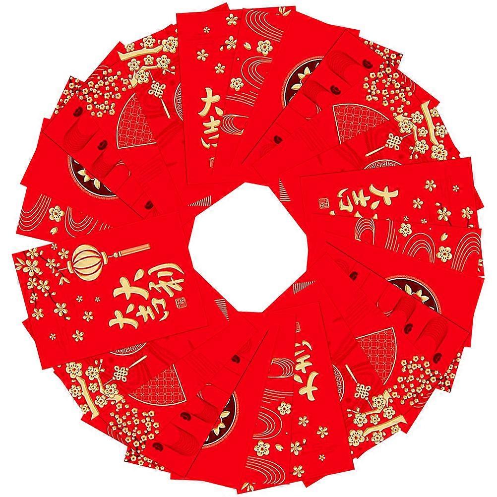 Chinese Packets Rectangular Paper Red Envelopes Gifting Friends Chinese New Year 36Pcs