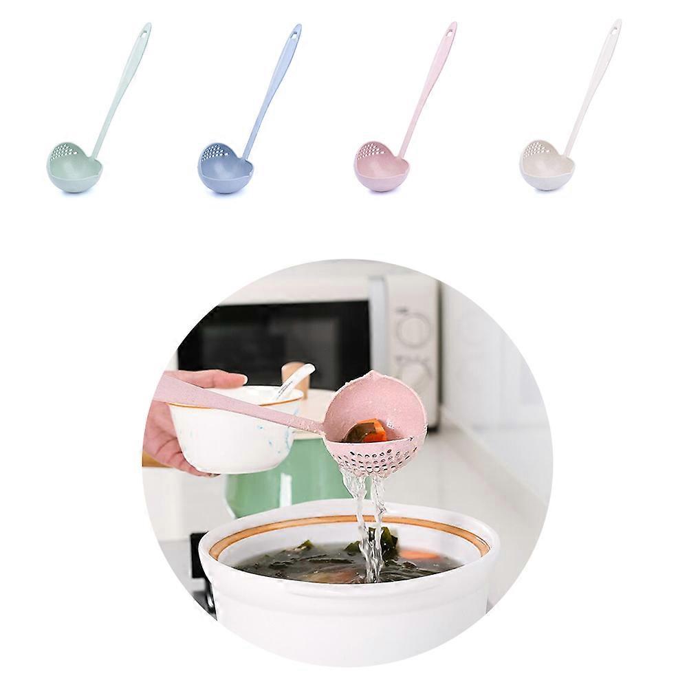 Draining Spoon Creative Straw Soup Spoon Hangable Cooking Tool Adults Multifunctional Kitchen Utensils 1Set