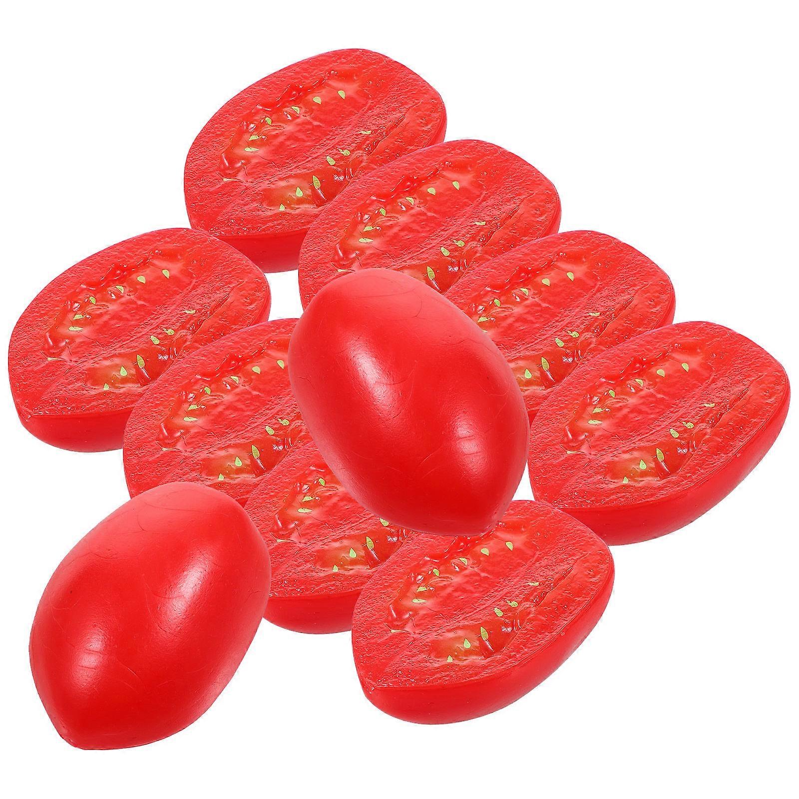 10pcs Lifelike Half Cherry Tomato Models, Artificial Vegetable Decor for Displays, Photo Props, Non Fading Simulation Fruit Adornment