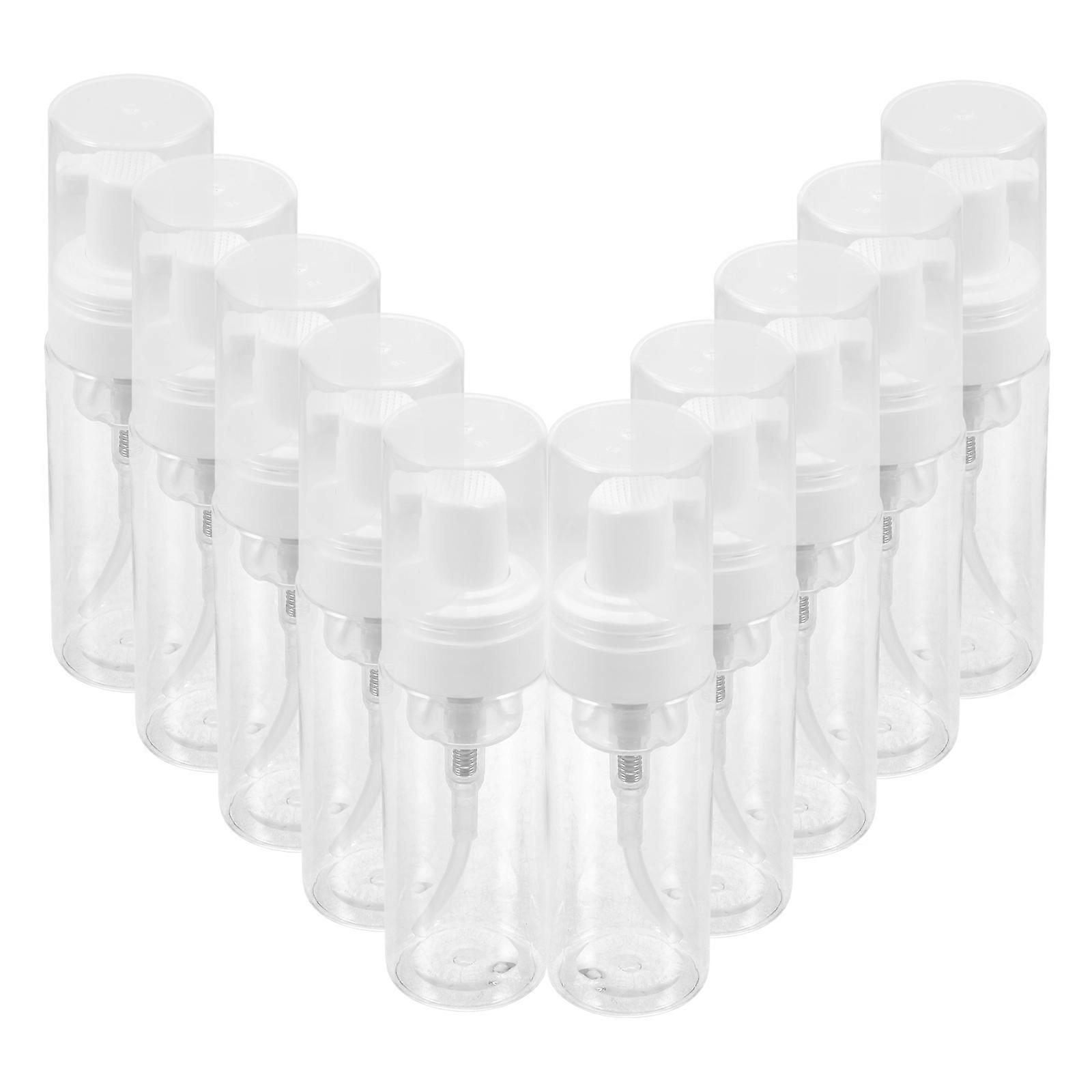 10 Pcs Reusable Transparent Pump Dispenser Bottles for Shampoo, Lotion, Body Wash, and Cleanser – Durable & Flexible Travel Containers