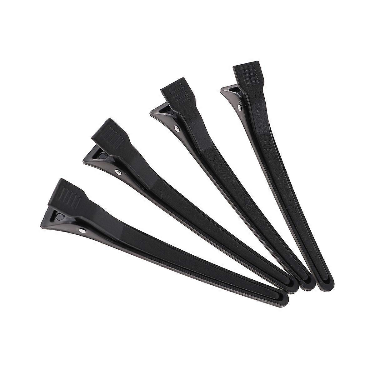 Plastic Hairpins for Decor Black Duckbill Shaped Clips Set of 12 Lightweight Easy to Carry Small Size