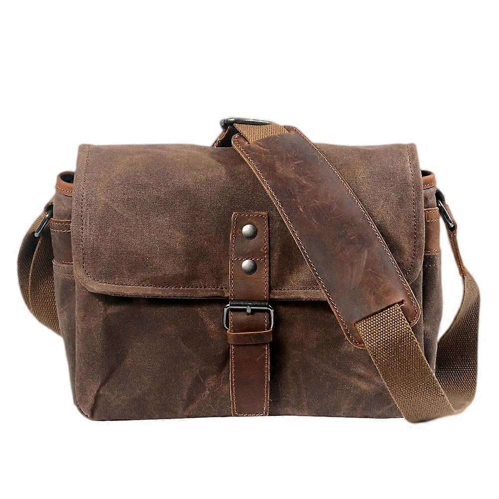 Single Shoulder Canvas Bag Professional Camera Protective Storage Waterproof Travel Outdoor Photography 30X10X20 Cm 1Pack