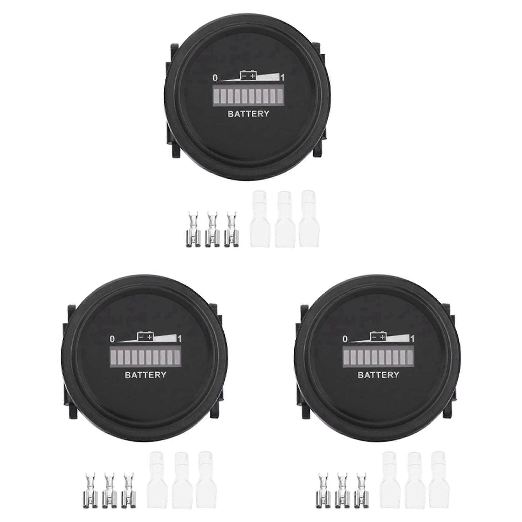 3X 12V/24V/36V/48V/72V LED Digital Battery Indicator Waterproof Meter Gauge Battery Indicator for Go