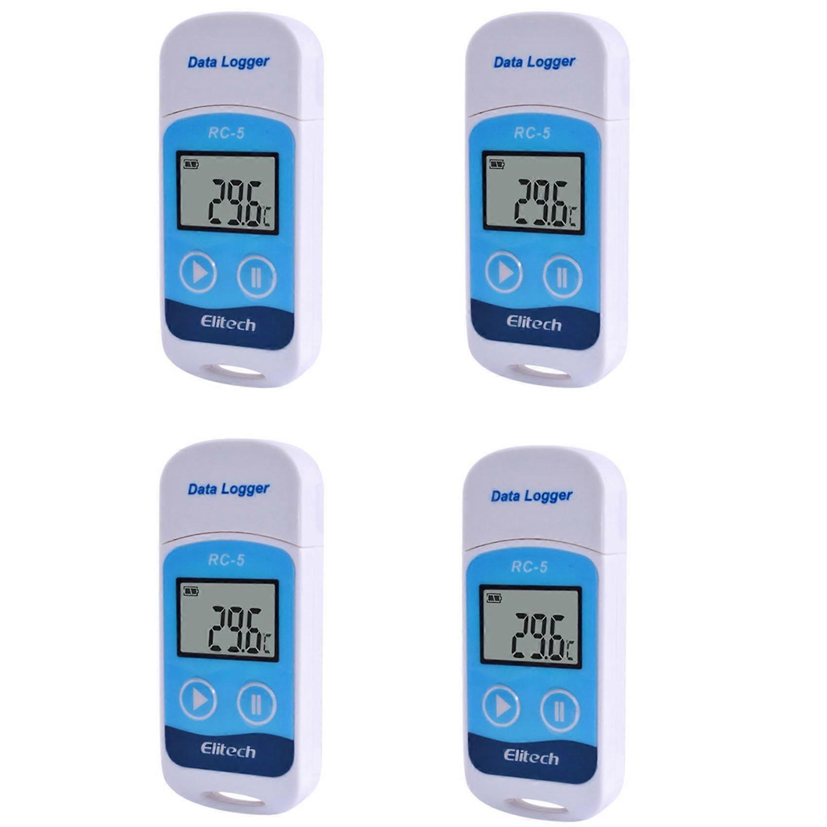 4X RC-5 High-Precision Digital USB Temperature Data Logger for Warehouse Refrigerated Transport Labo