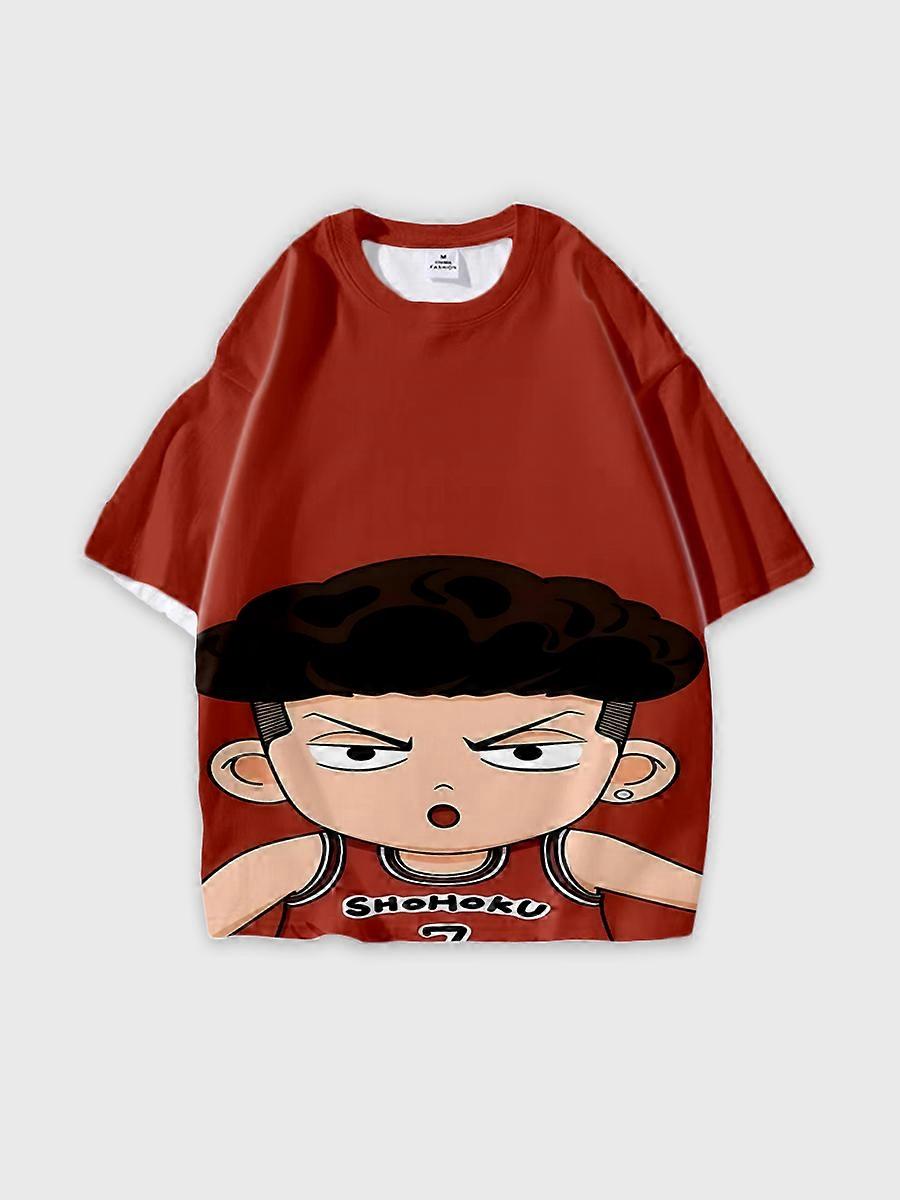 T-shirt round neck Role Pattern loose short sleeve C112