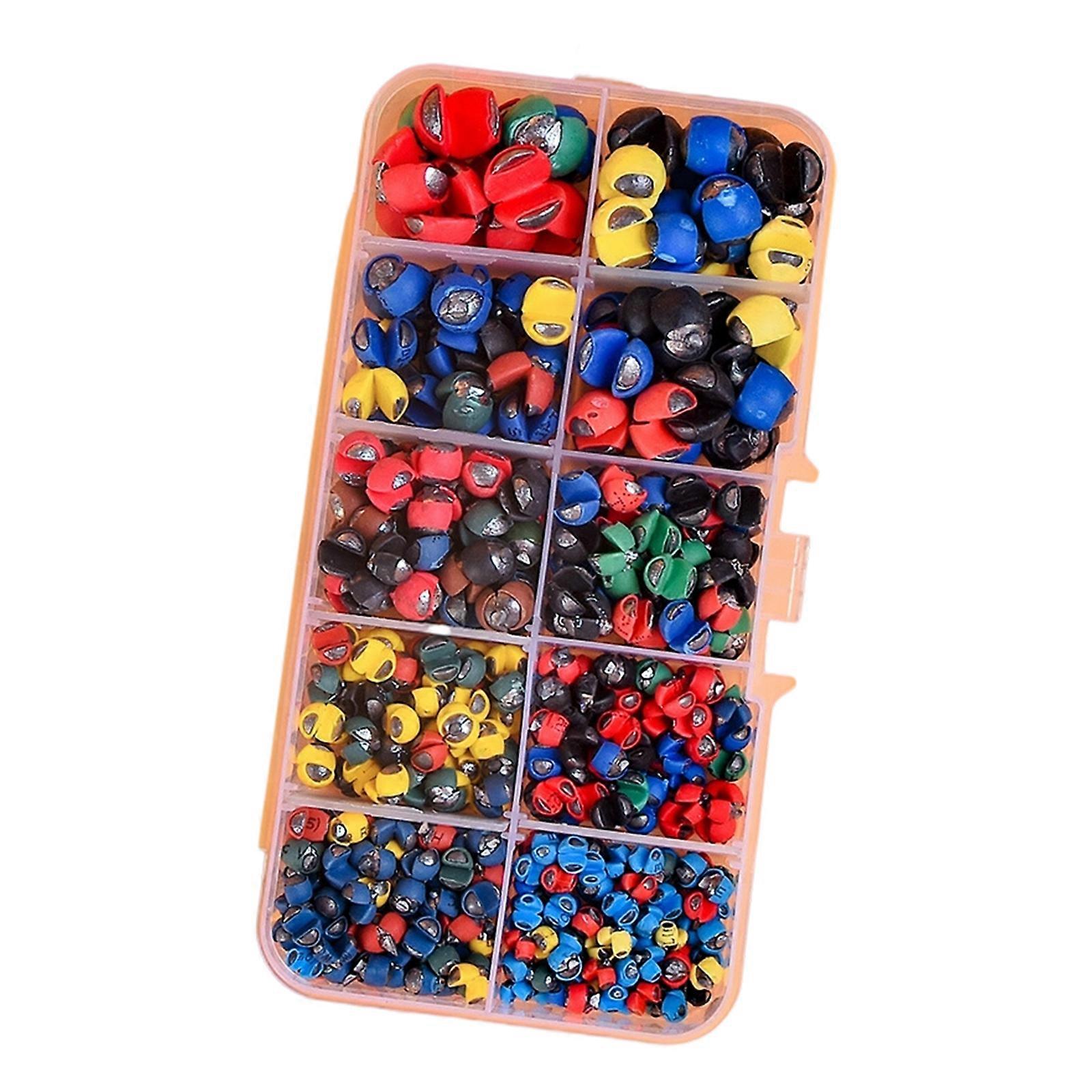30pcs Rubber Split Shot Sinkers High Density Leads Weights Quickly Change Inline Carps Sinkers for Fishing Line Grip Multicolor