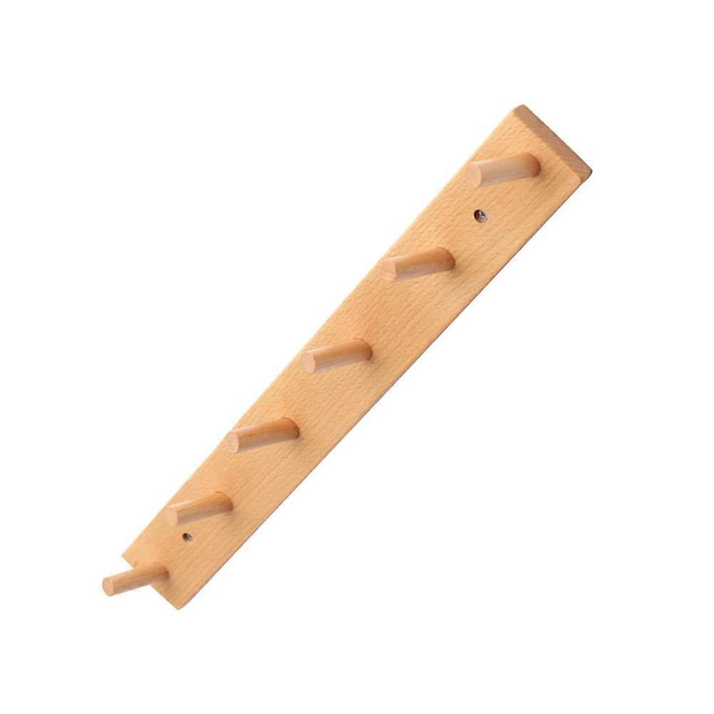 Ivory Wooden Wall Hooks for Home Multipurpose Use Compact Design Easy to Install 5 Hooks