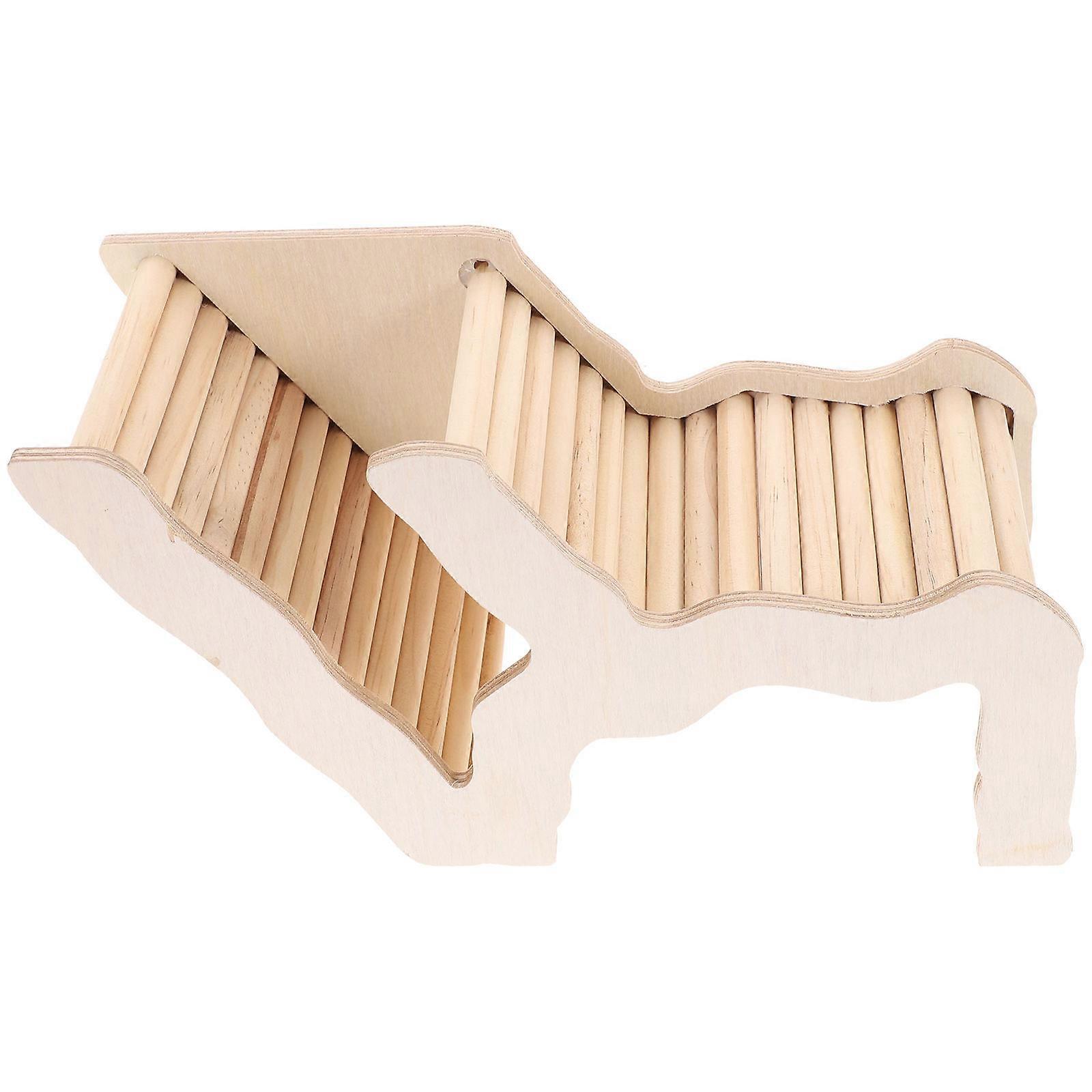 Natural Wood Hamster House Guinea Pig Hideout Nest Khaki 25.5x11x13cm Hiding Place 1Set