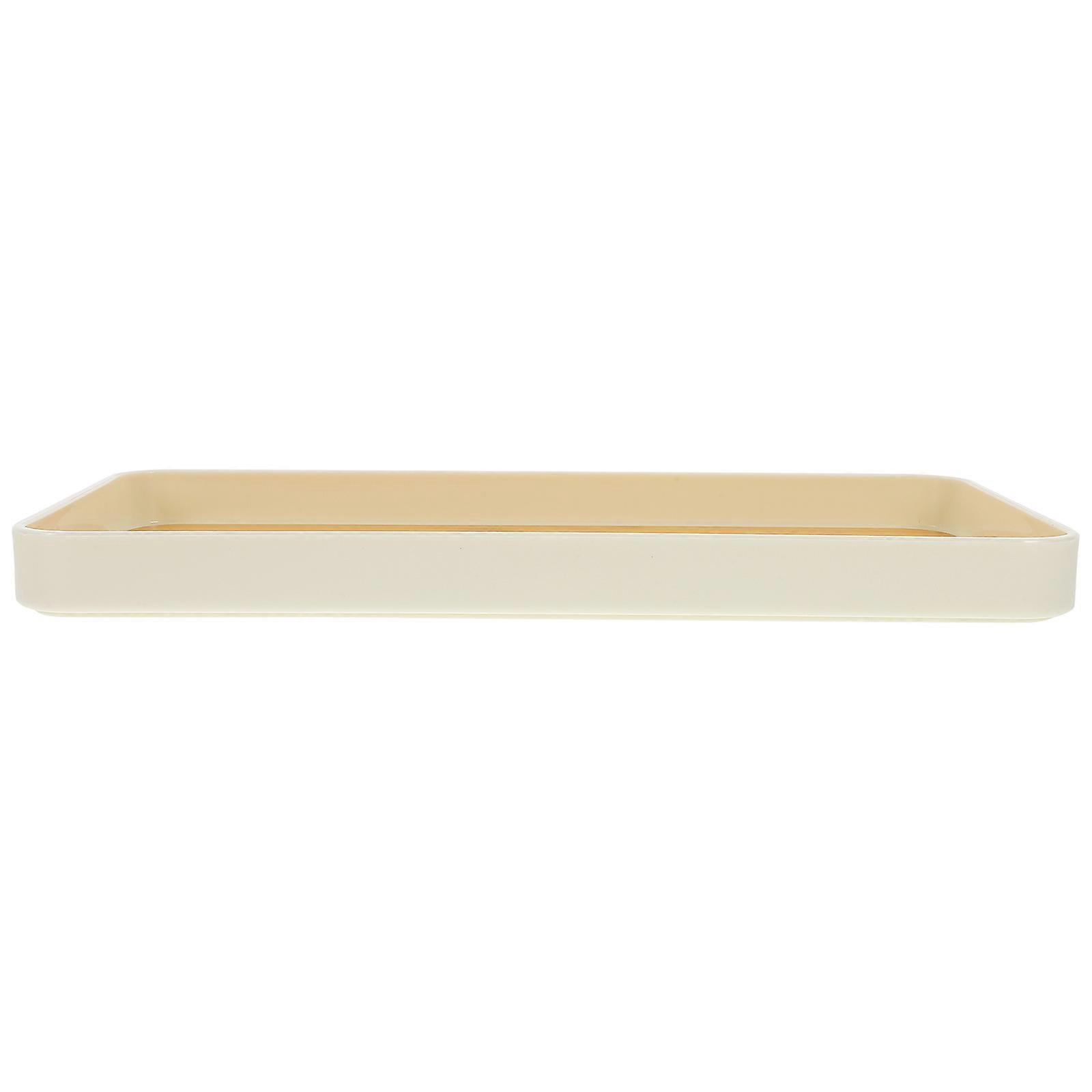 Wood Grain Food Tray with Rustic Design for Holding Tea Cups Snacks and