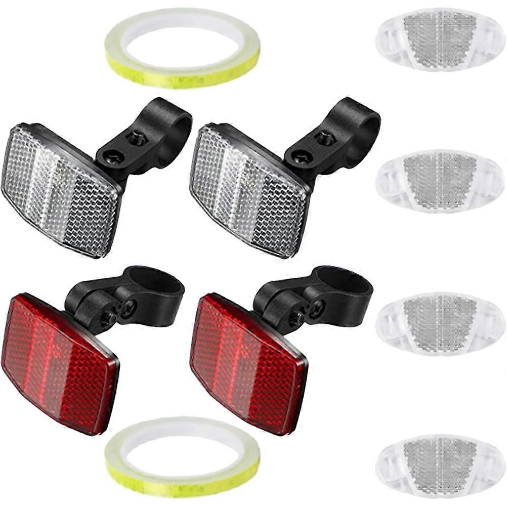 Cyclists Front And Rear Bike Reflectors Kit For Night Cycling Assorted Color High Reflective 1 Set